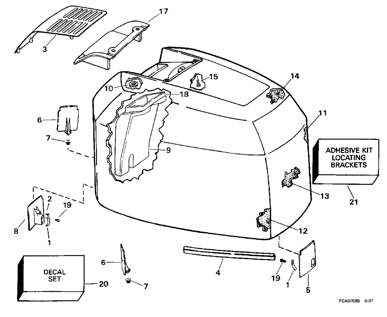 ENGINE COVER -- JOHNSON -- 200SL, STL, 225STL, SL, GL