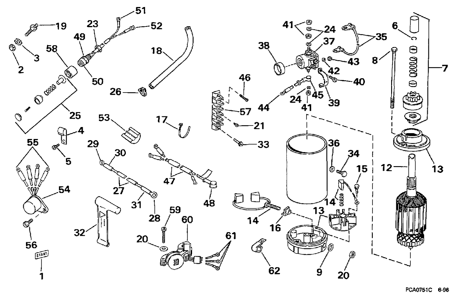 TILLER ELECTRIC STARTING KIT - 45, 55