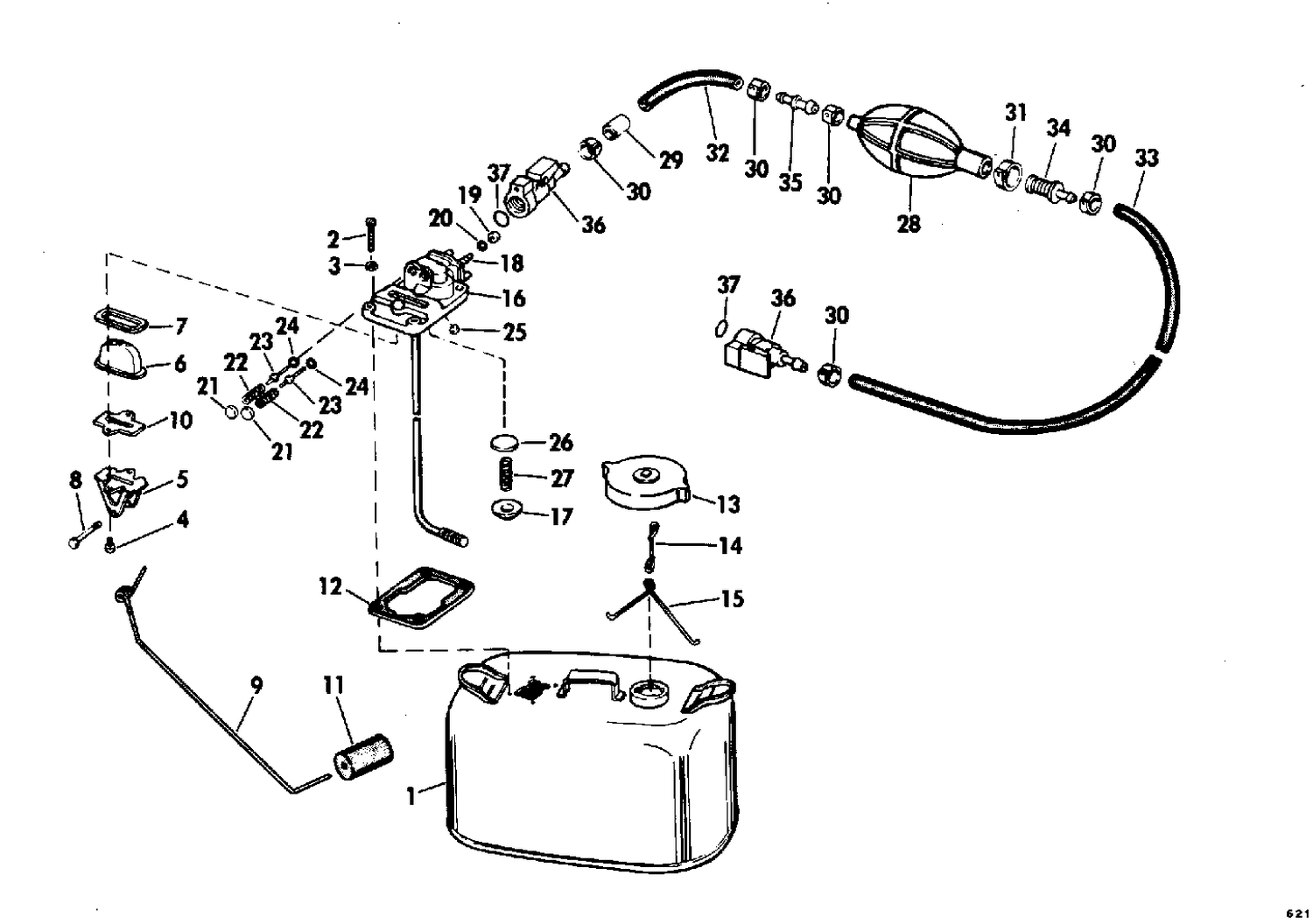 6 GALLON FUEL TANK KIT 4 HP - 135 HP
