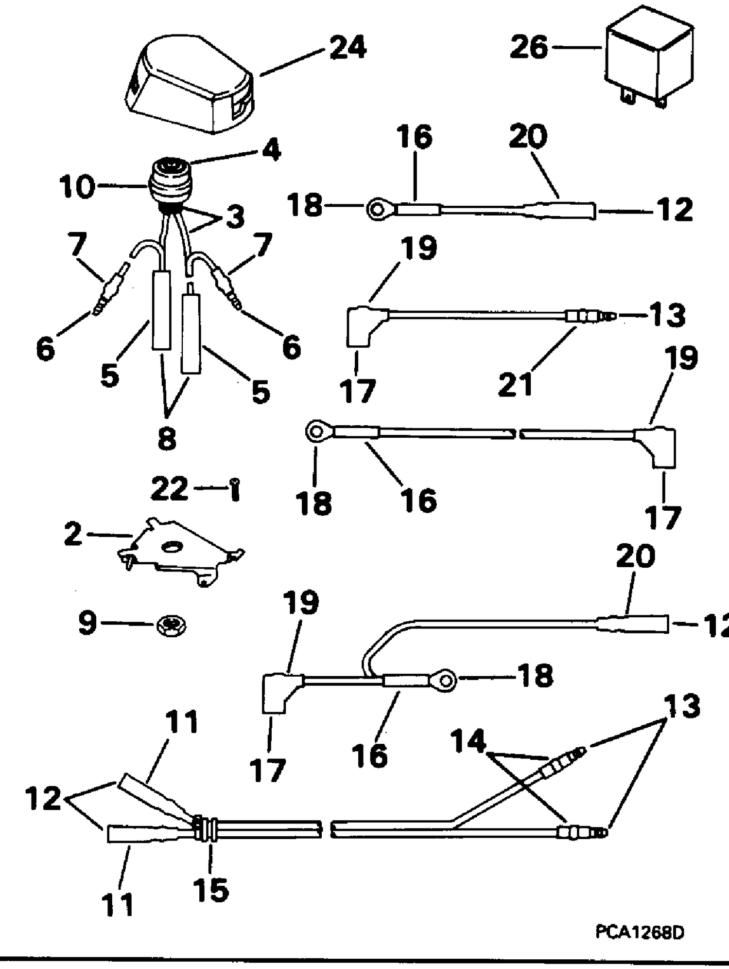 IGNITION SWITCH KIT - 25, 35 ROPE (3-CYLINDER)