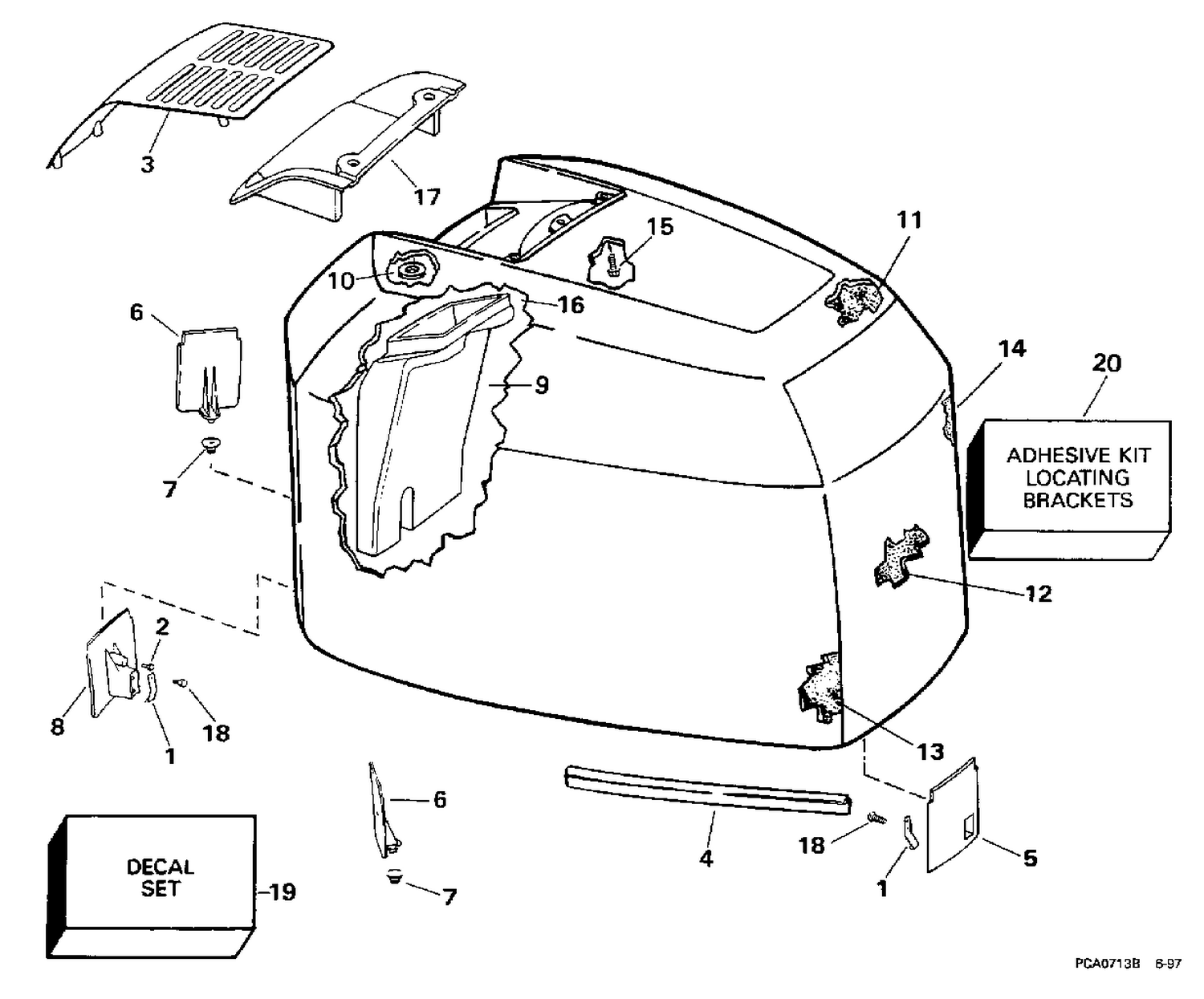 ENGINE COVER -- EVINRUDE -- 200STL, SL, 225STL, SL, GL