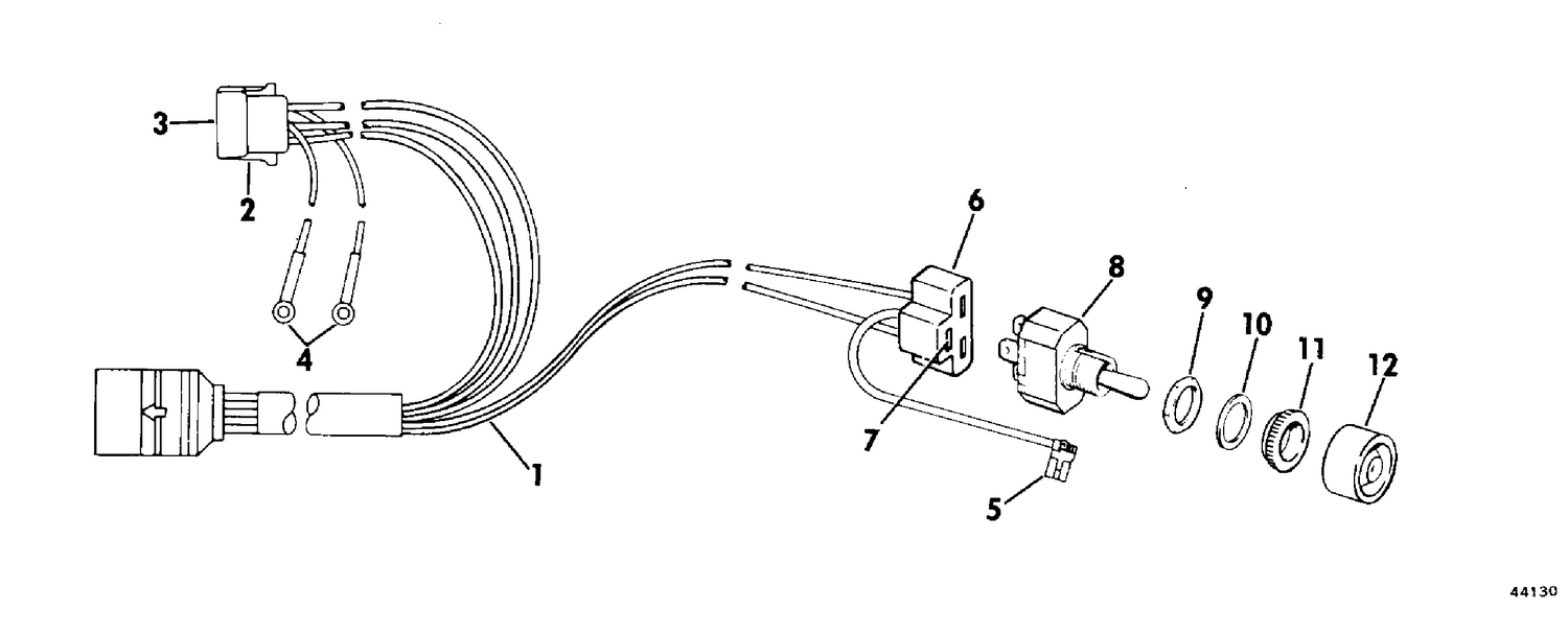 TILT CABLE ASSEMBLY OPTIONAL ITEM-120 - 245 HP W/MANUAL TRIM