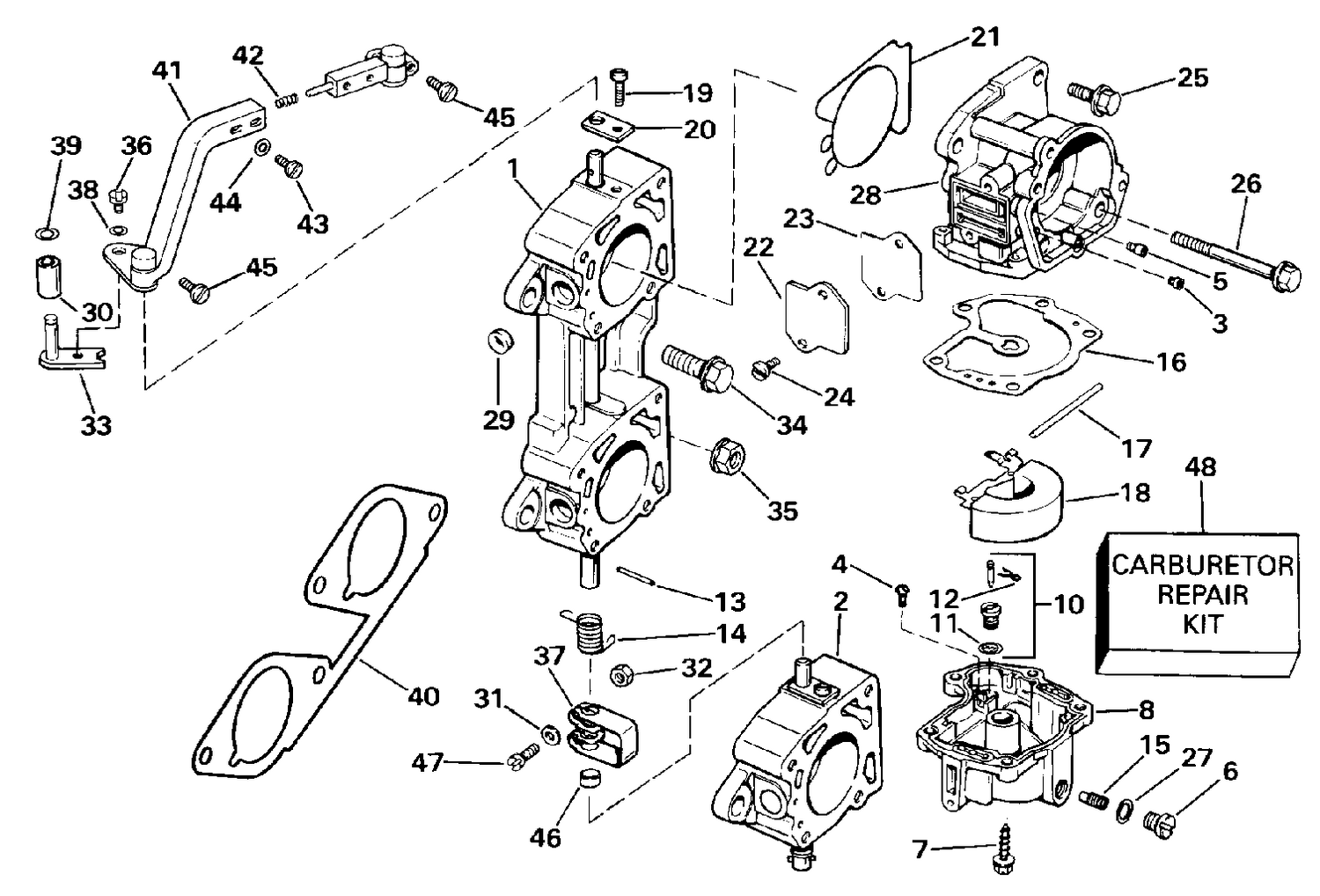 CARBURETOR AND LINKAGE-LATE PRODUCTION