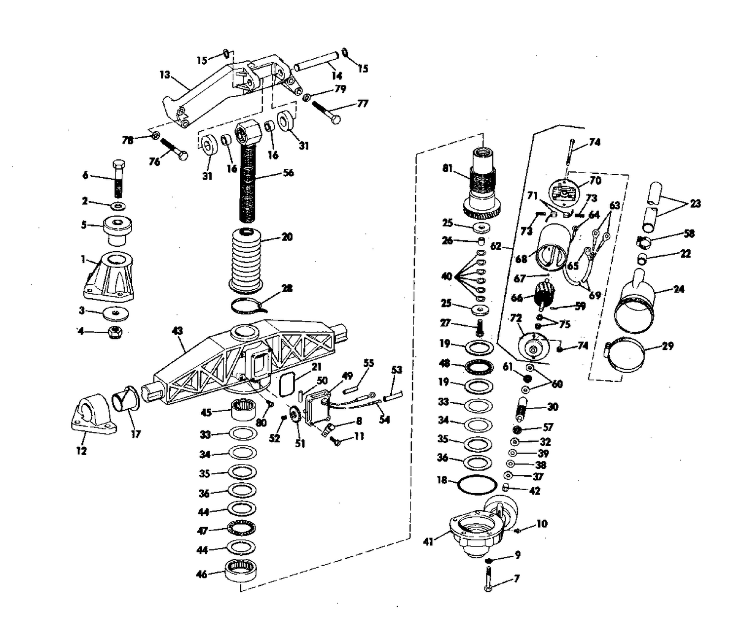 ENGINE MOUNT GROUP 165 HP WITH SELECTRIM