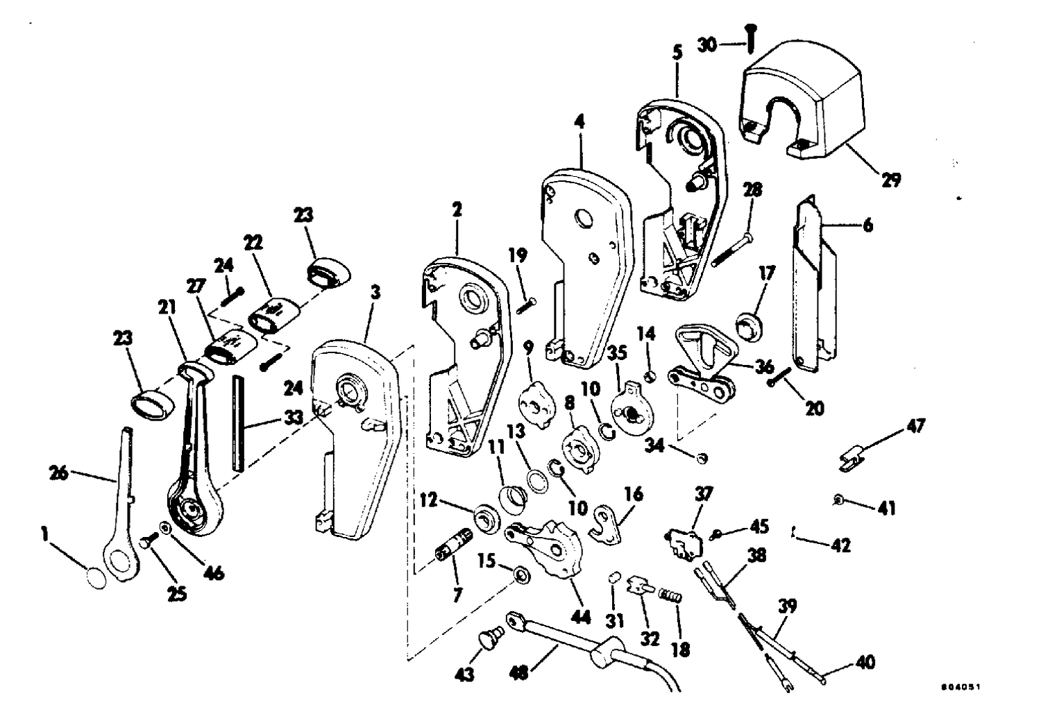 REMOTE CONTROL ASSEMBLY-BINNACLE MOUNT DUAL LEVER