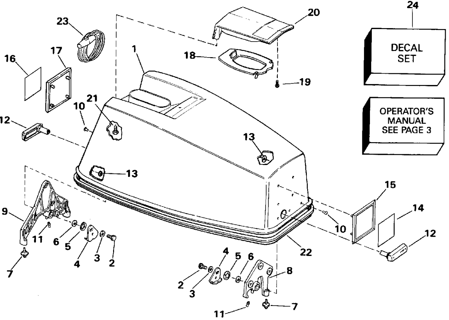 ENGINE COVER - JOHNSON ELECTRIC START MODELS