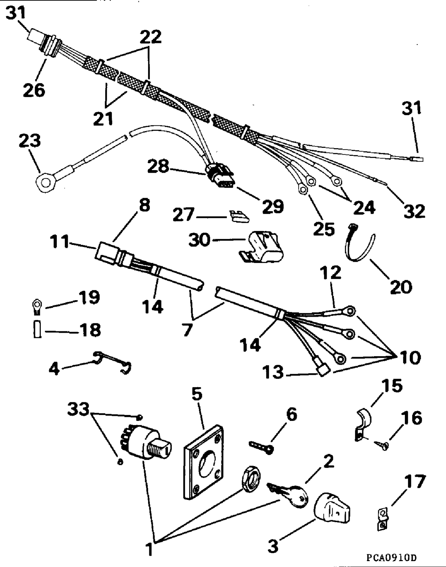 IGNITION SWITCH & CABLE - 25/48 MODELS