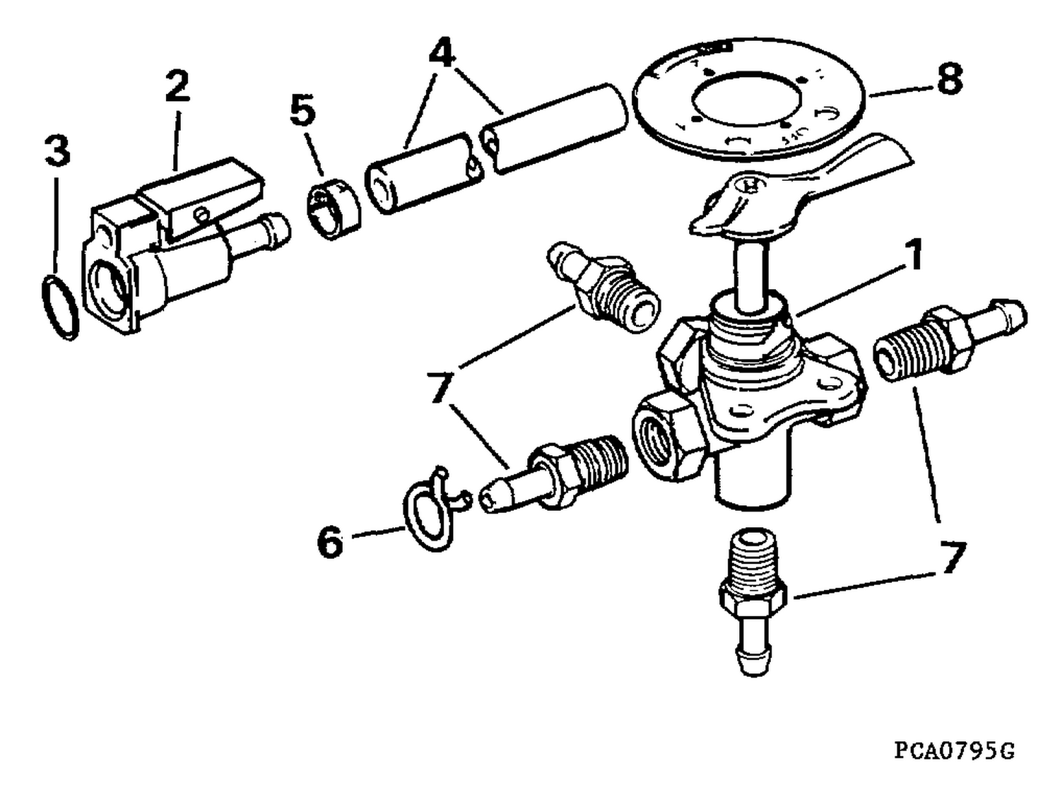 FOUR-WAY VALVE KIT - 5/16 IN. I.D. FUEL HOSE