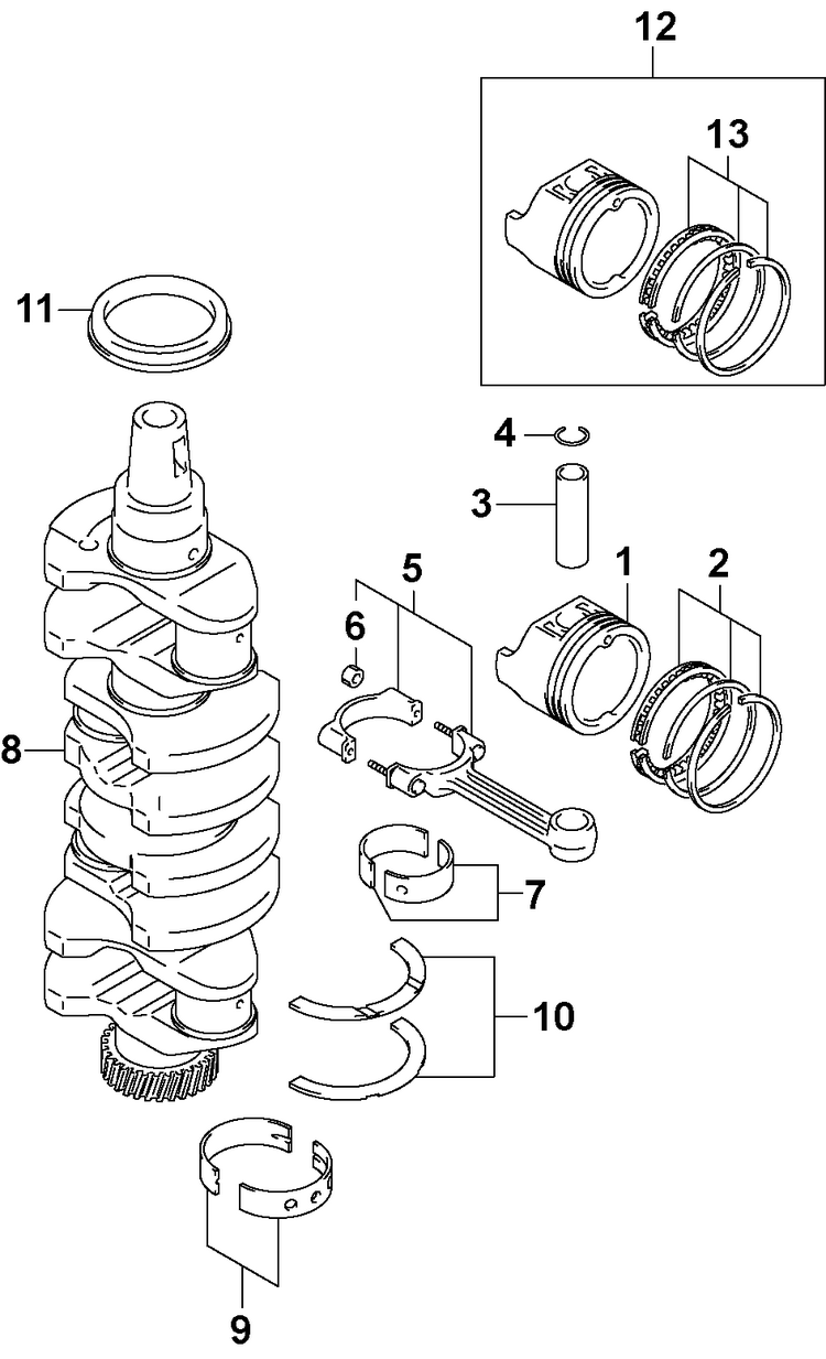 CRANKSHAFT & PISTONS