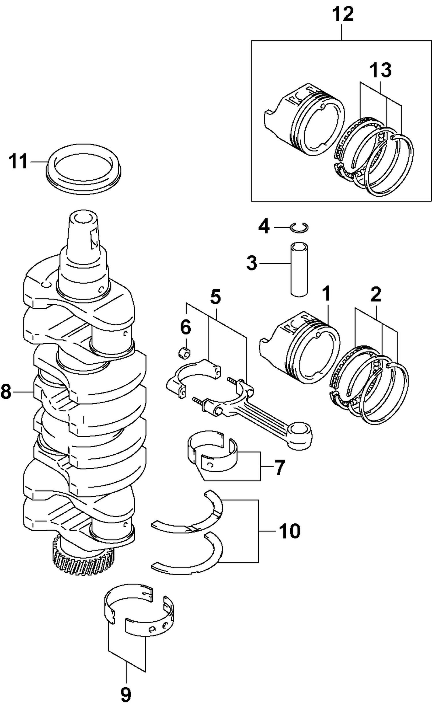 CRANKSHAFT & PISTONS