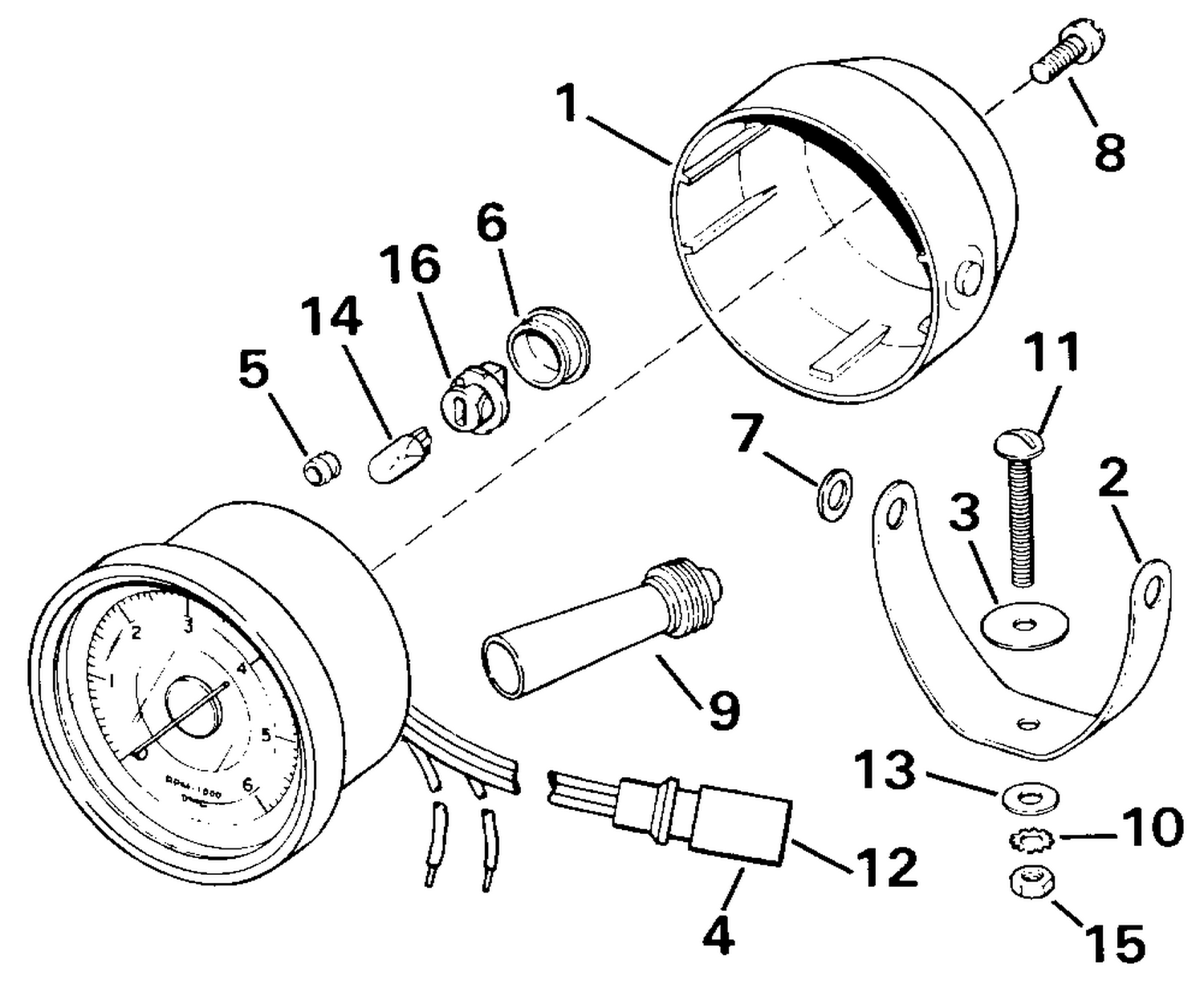 TACHOMETER KIT - POD MOUNT - PLUG IN