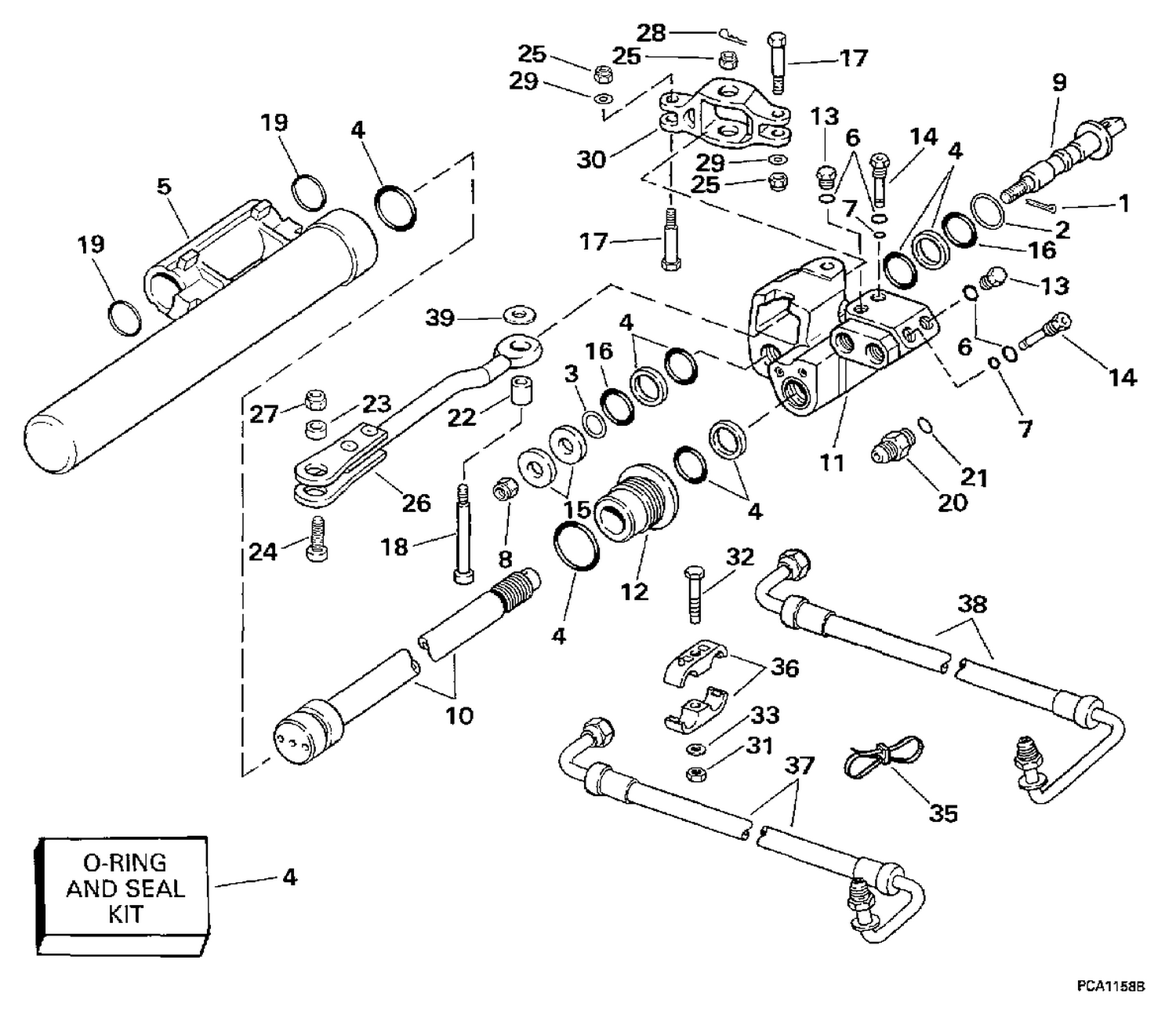 STEERING CYLINDER KIT - STARBOARD - V8 MODELS ONLY