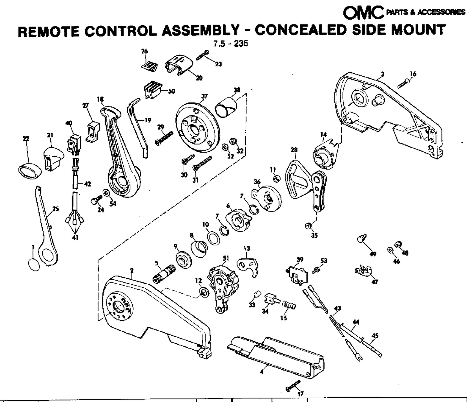 REMOTE CONTROL ASSY - CONCEALED SIDE MOUNT 7.5 -235