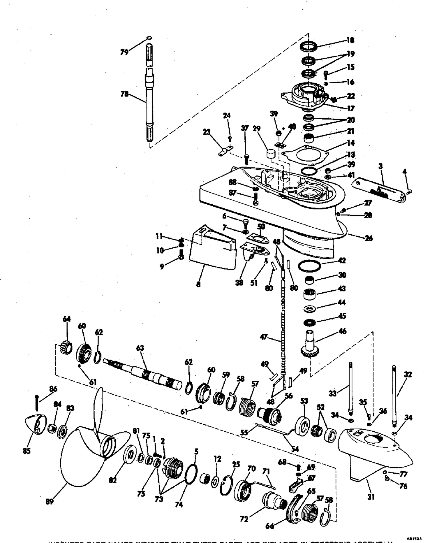 LOWER GEARCASE GROUP 90 HP