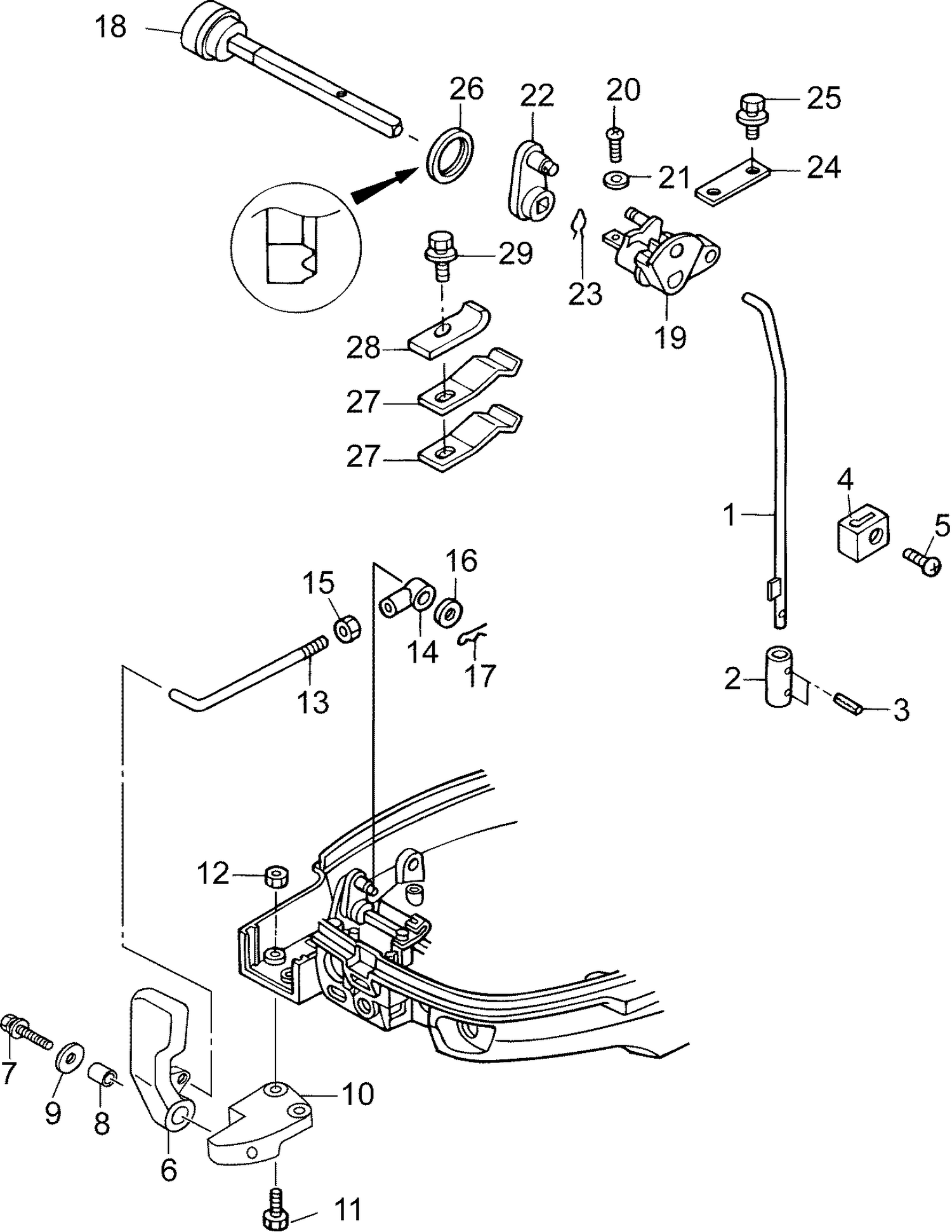 14-1_SHIFT LINKAGE (R, TE, TP  MODELS)