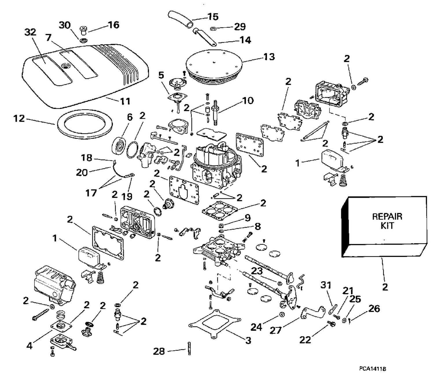 CARBURETOR - 4V MODELS