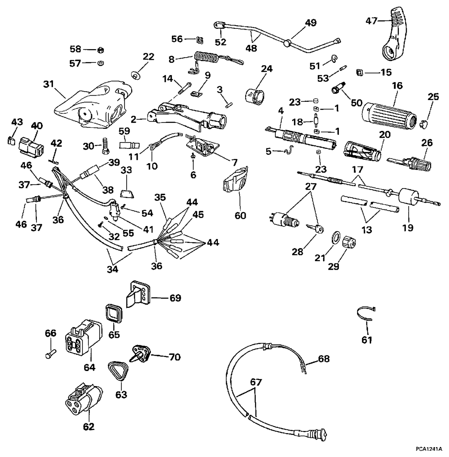 TILLER CONVERSION KIT - 25, 35 (3-CYLINDER)