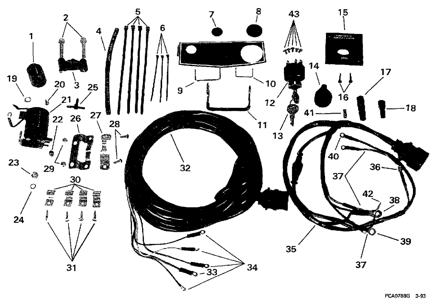 REMOTE ELECTRIC START KIT 20, 25, 30, 35 ROPE & TE (2-CYL)
