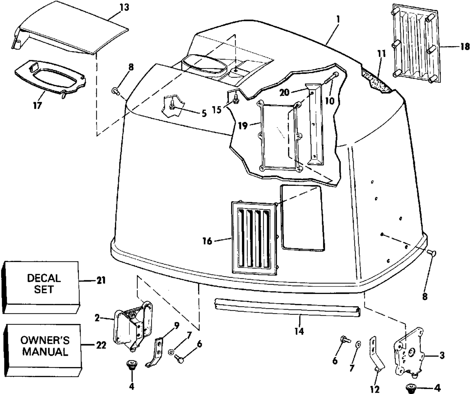 ENGINE COVER - JOHNSON-175STL/VE175SL ONLY