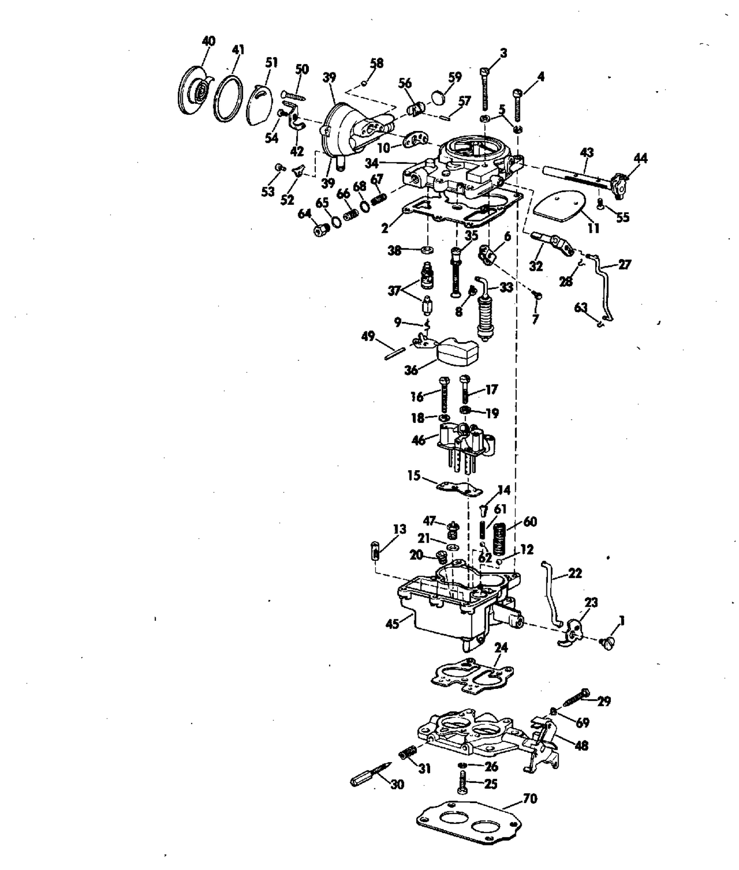 CARBURETOR GROUP 120, 140 & 165 HP STERN DRIVE