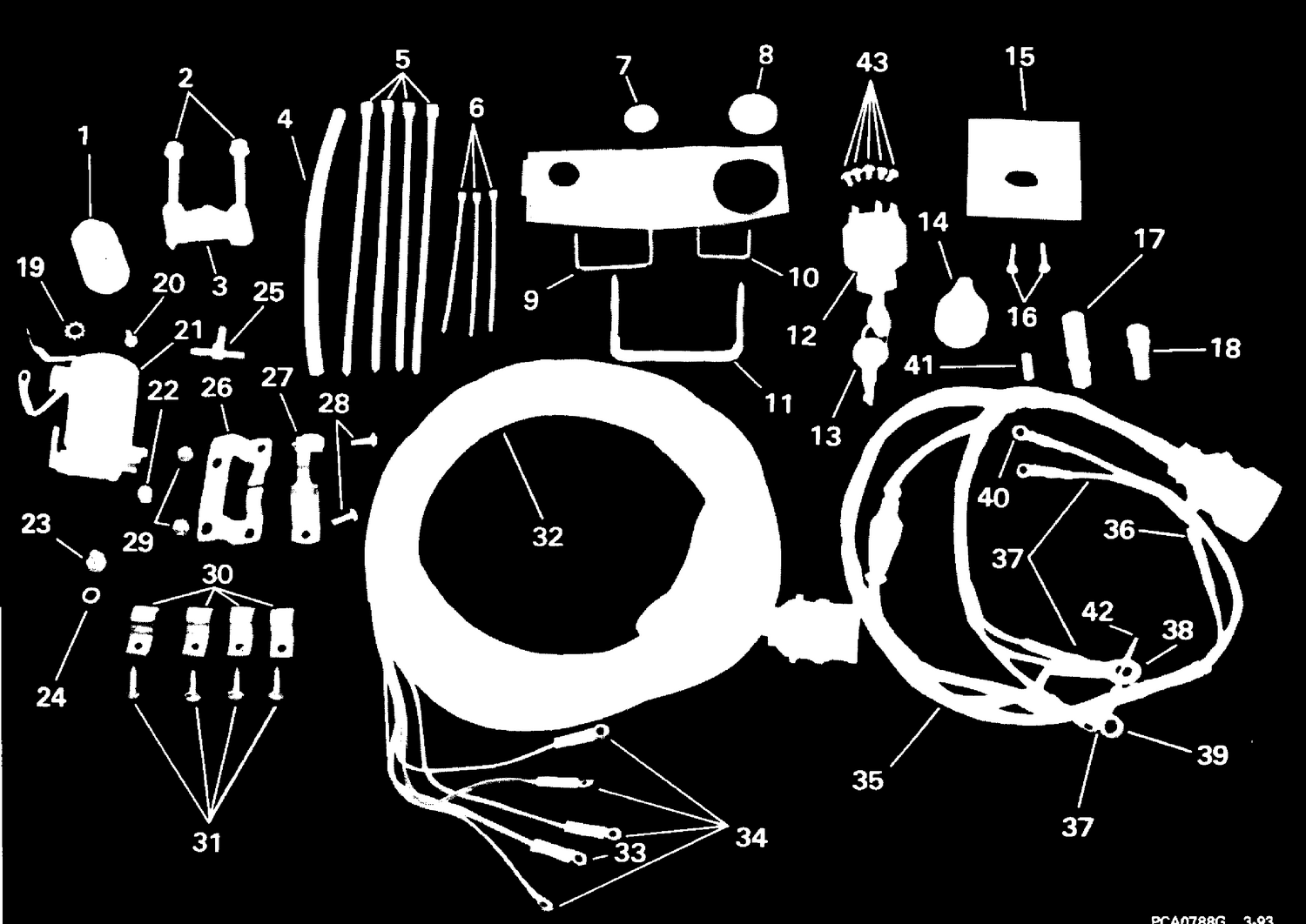 REMOTE ELECTRIC START KIT 20/25/30/35 ROPE, TE MODELS-2-CYL.