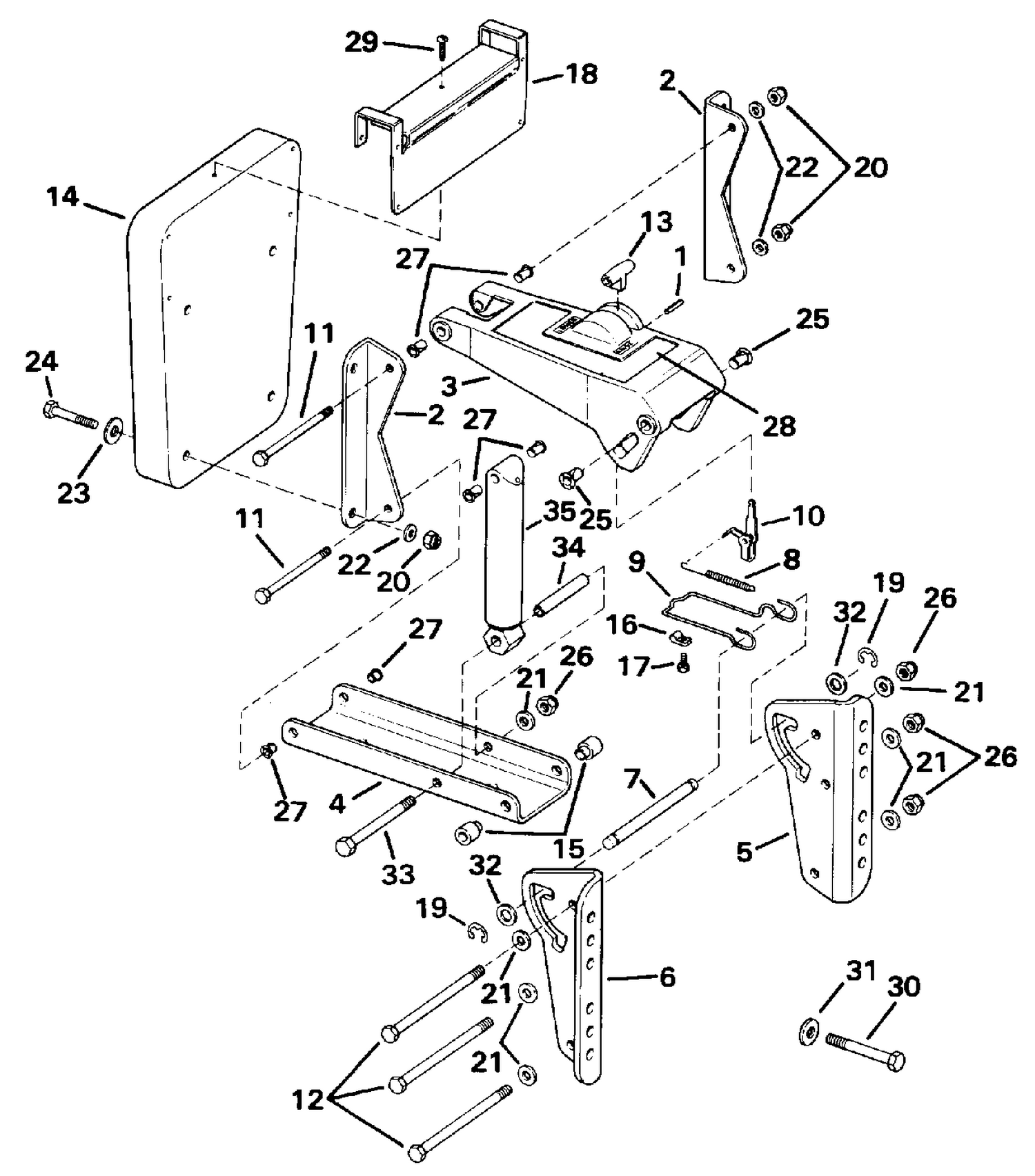 AUXILIARY MOTOR BRACKET KIT - 2 THRU 15