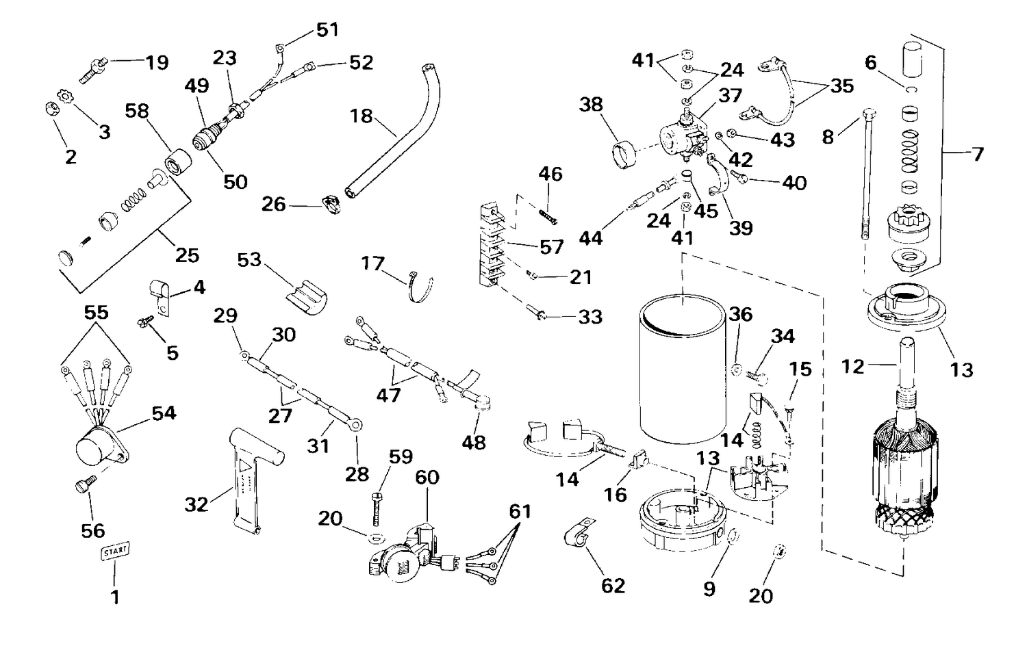 TILLER ELECTRIC STARTING KIT - 40, 55