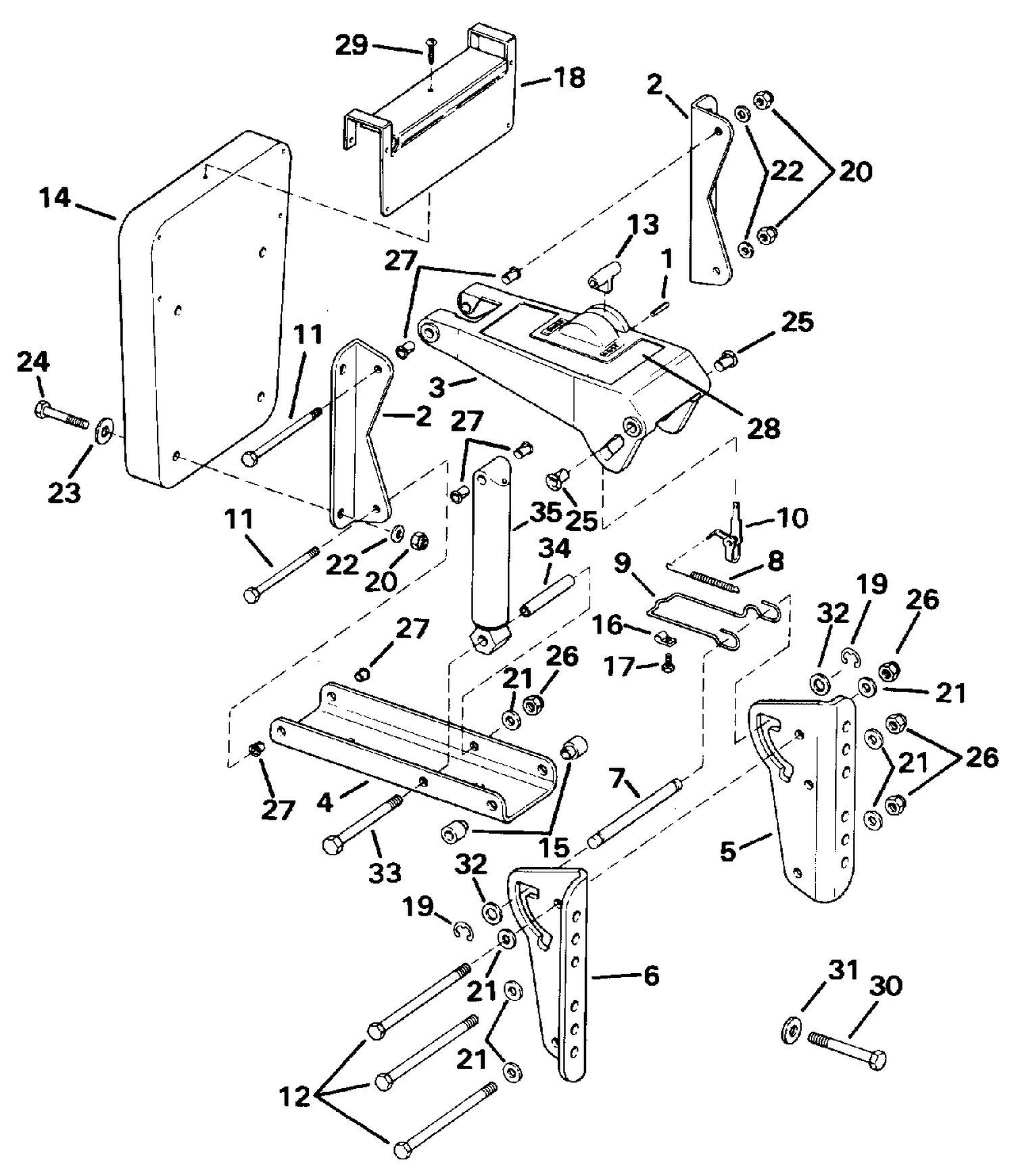 AUXILIARY MOTOR BRACKET KIT - 2 THRU 15