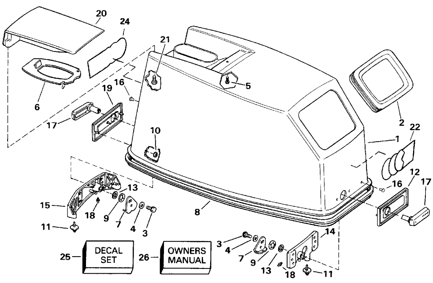 ENGINE COVER - EVINRUDE ROPE START ONLY