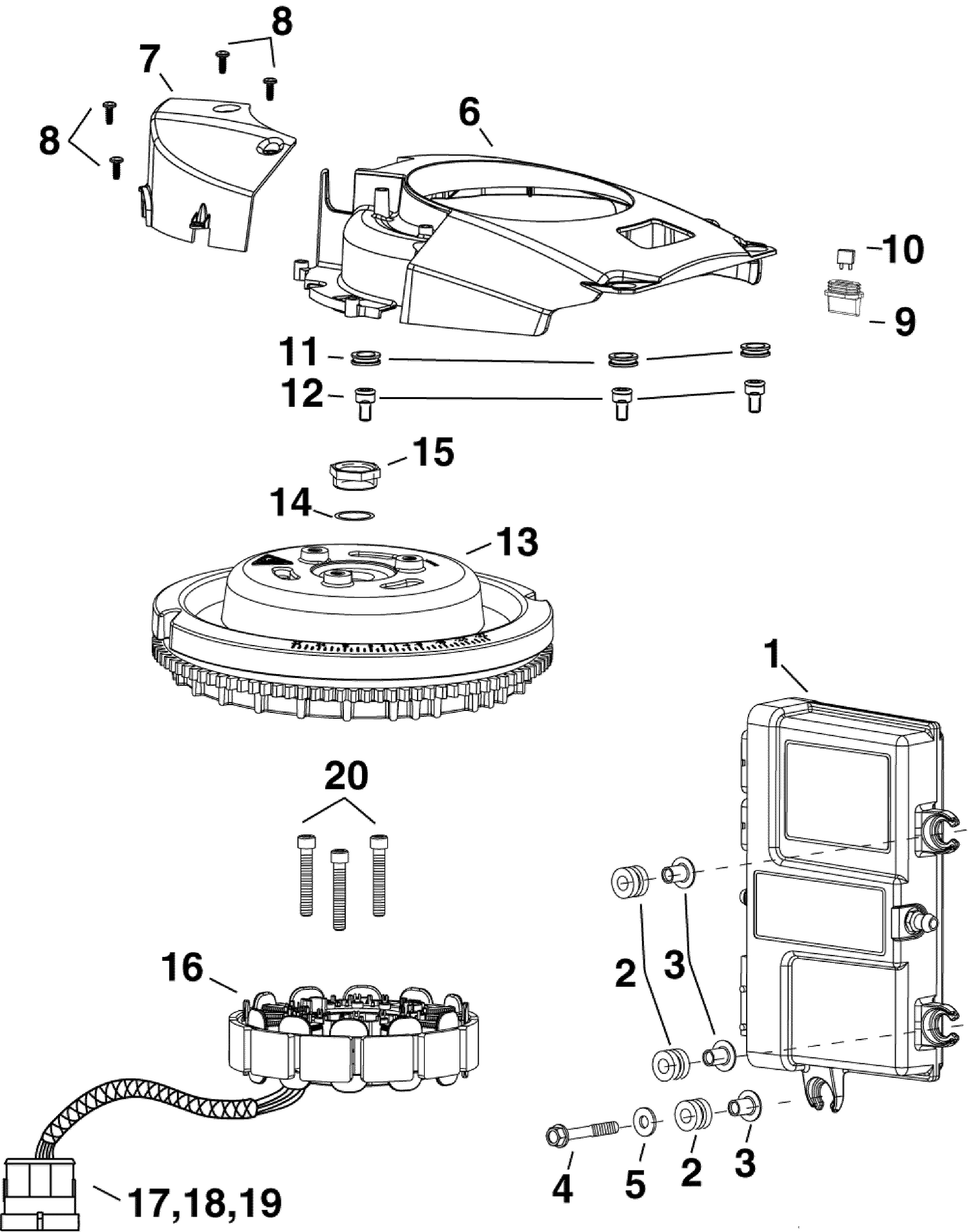 EMM, STATOR, FLYWHEEL