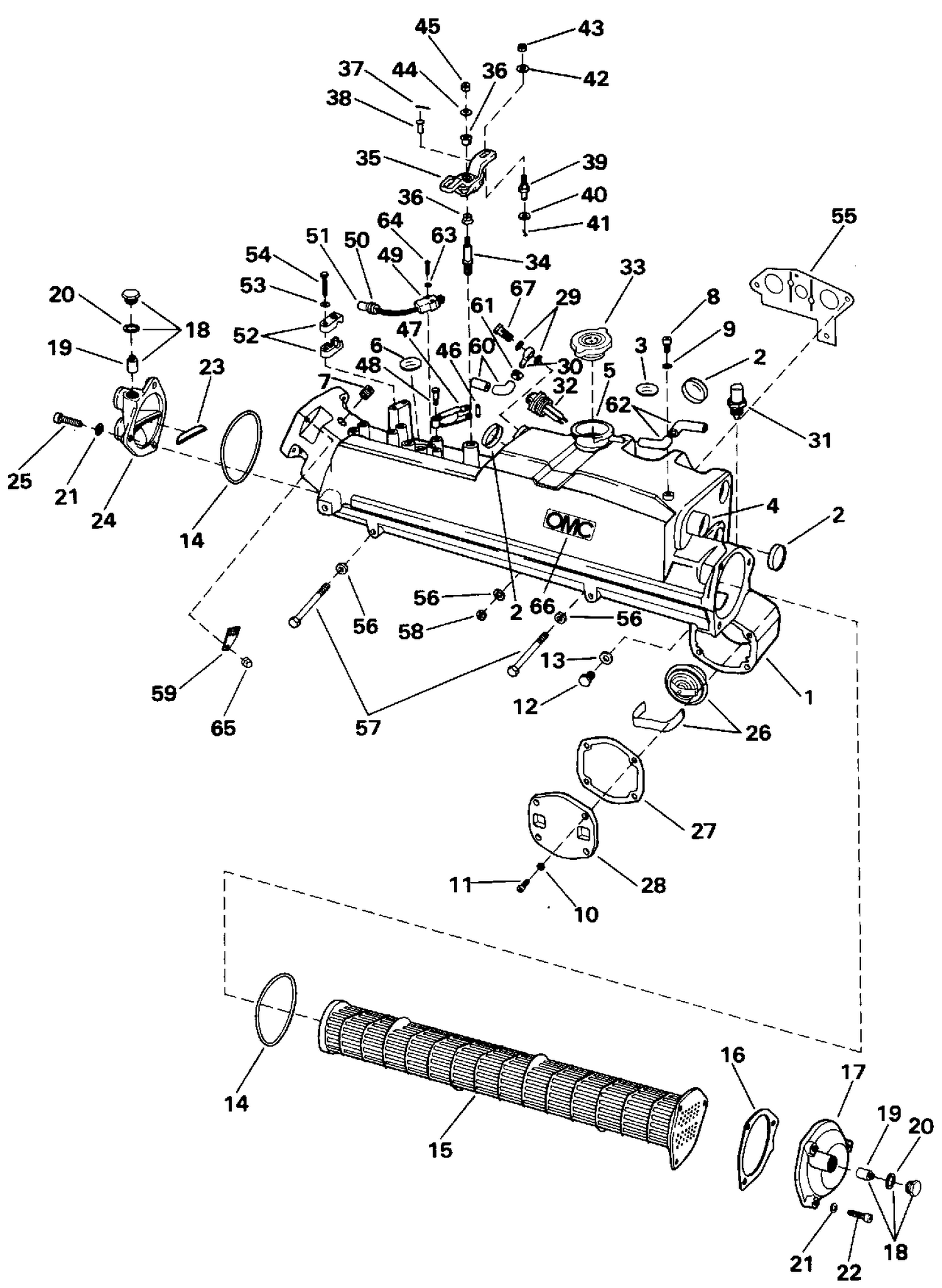 EXHAUST, HEAT EXCHANGER & SHIFT ASSY.