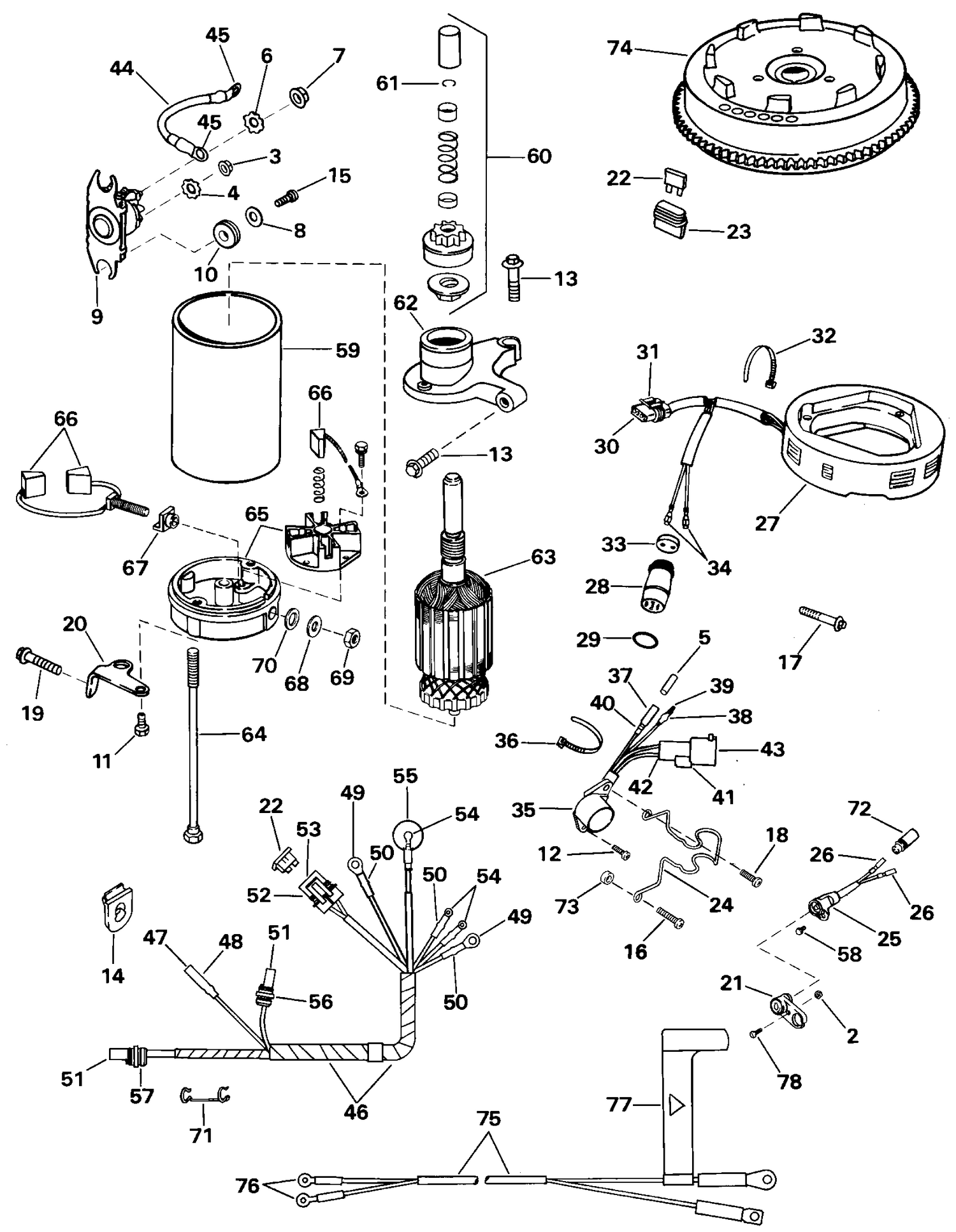 TILLER ELECTRIC STARTING KIT - 9.9, 15 (4-STROKE)