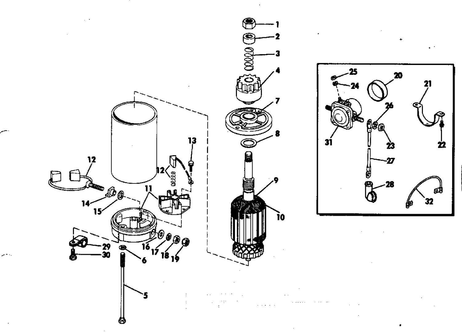 ELECTRIC STARTER & SOLENOID AMERICAN BOSCH NO 255625-M030SM
