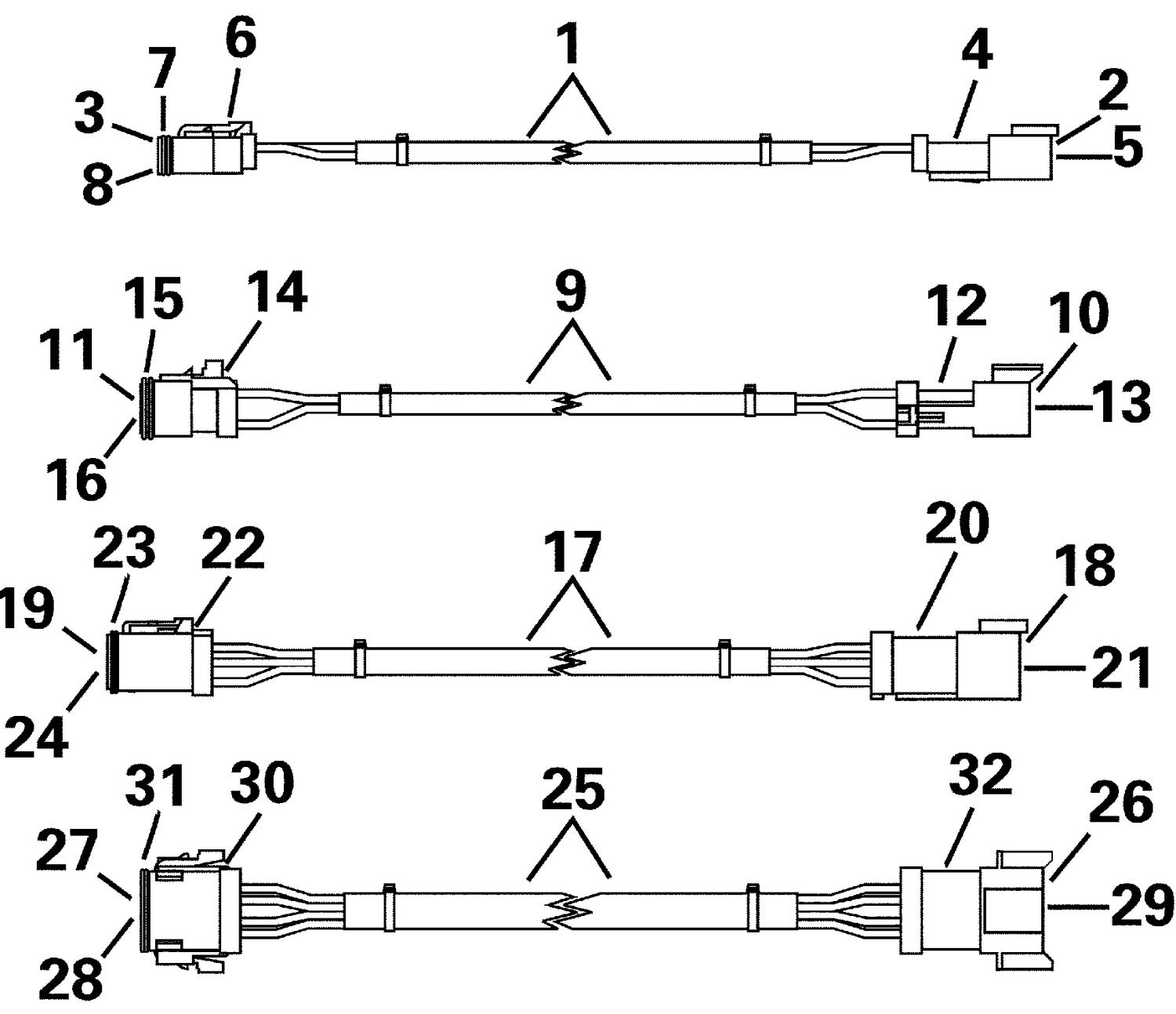 3-FOOT (0,9M) EXTENSION CABLES (SYSTEM CHECK)
