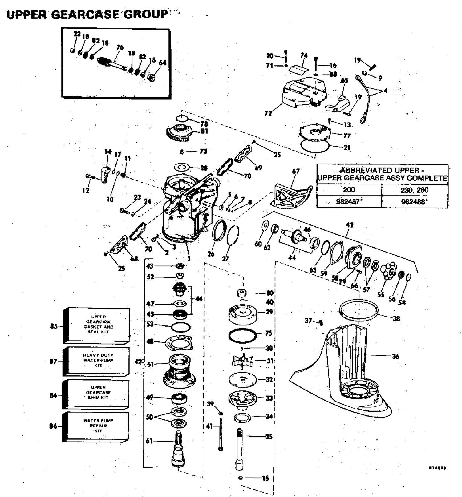 UPPER GEARCASE GROUP