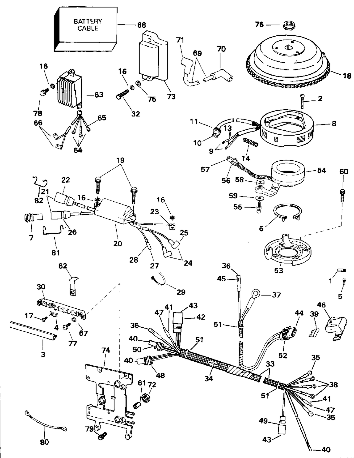 IGNITION SYSTEM - ELECTRIC START 40-50TE - 40TTL MODELS