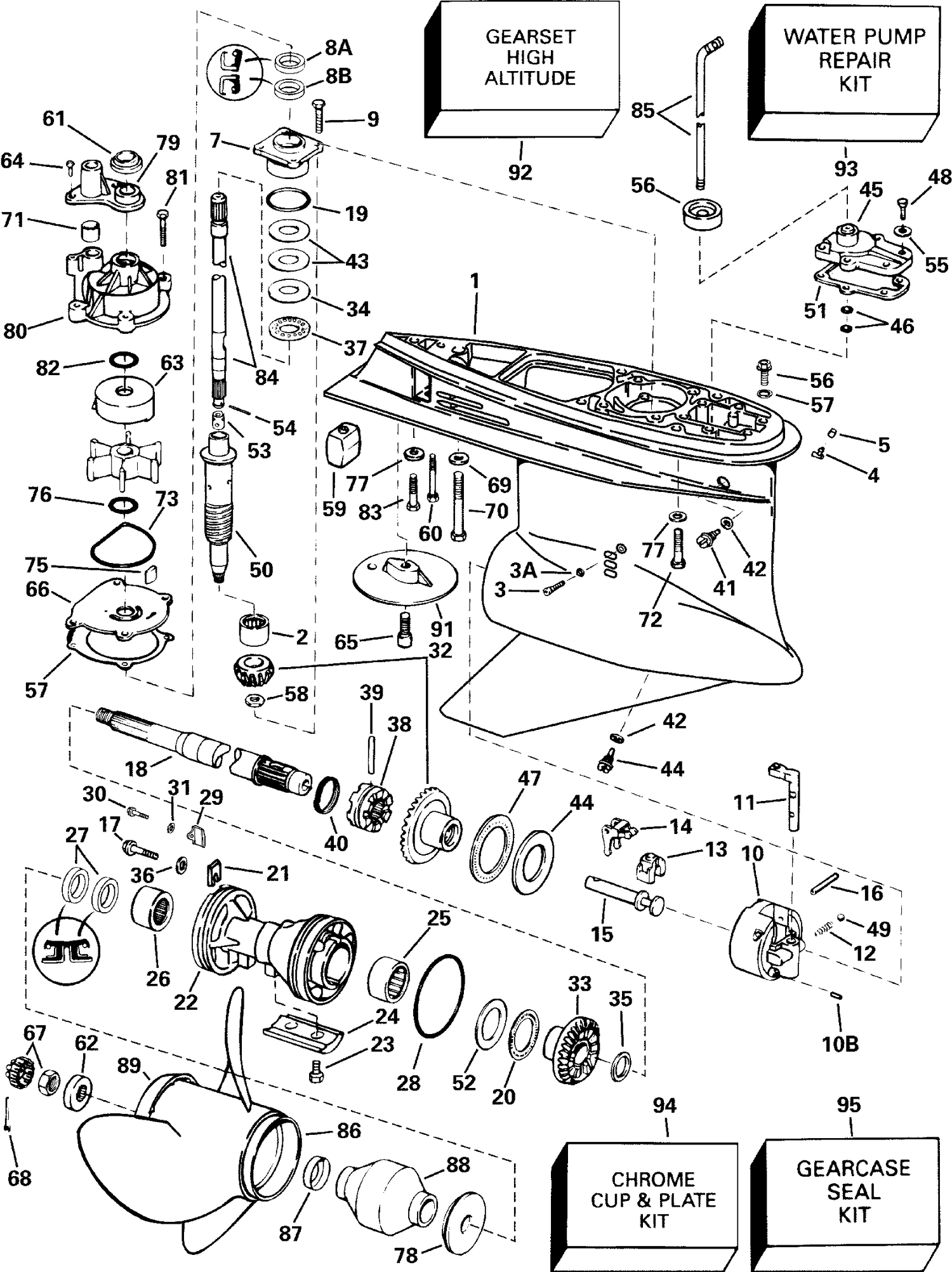 GEARCASE - STANDARD ROTATION - HG, HGL MODELS