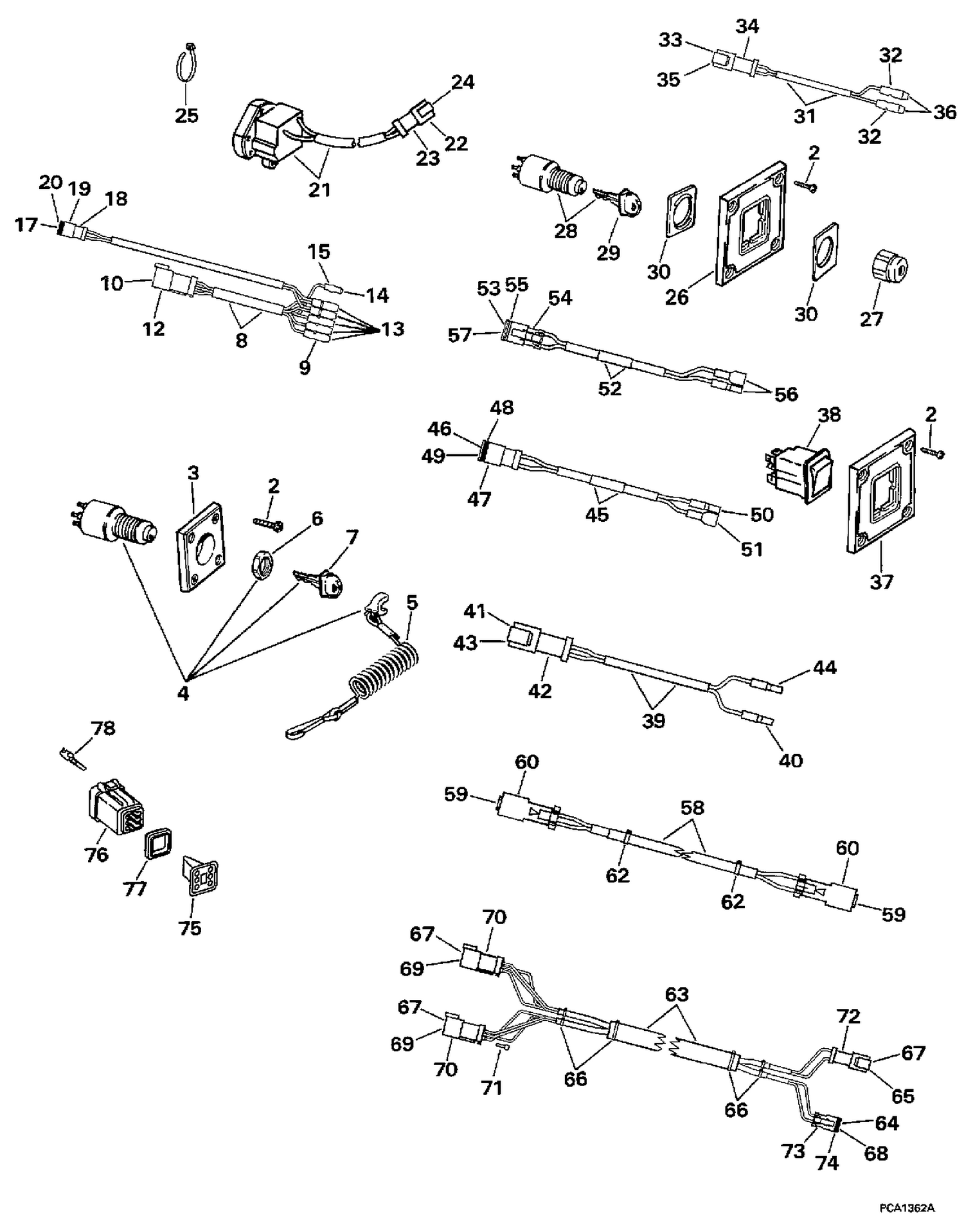 SWITCH & WIRING KIT - DUAL STATION SINGLE ENGINE P/N 176657