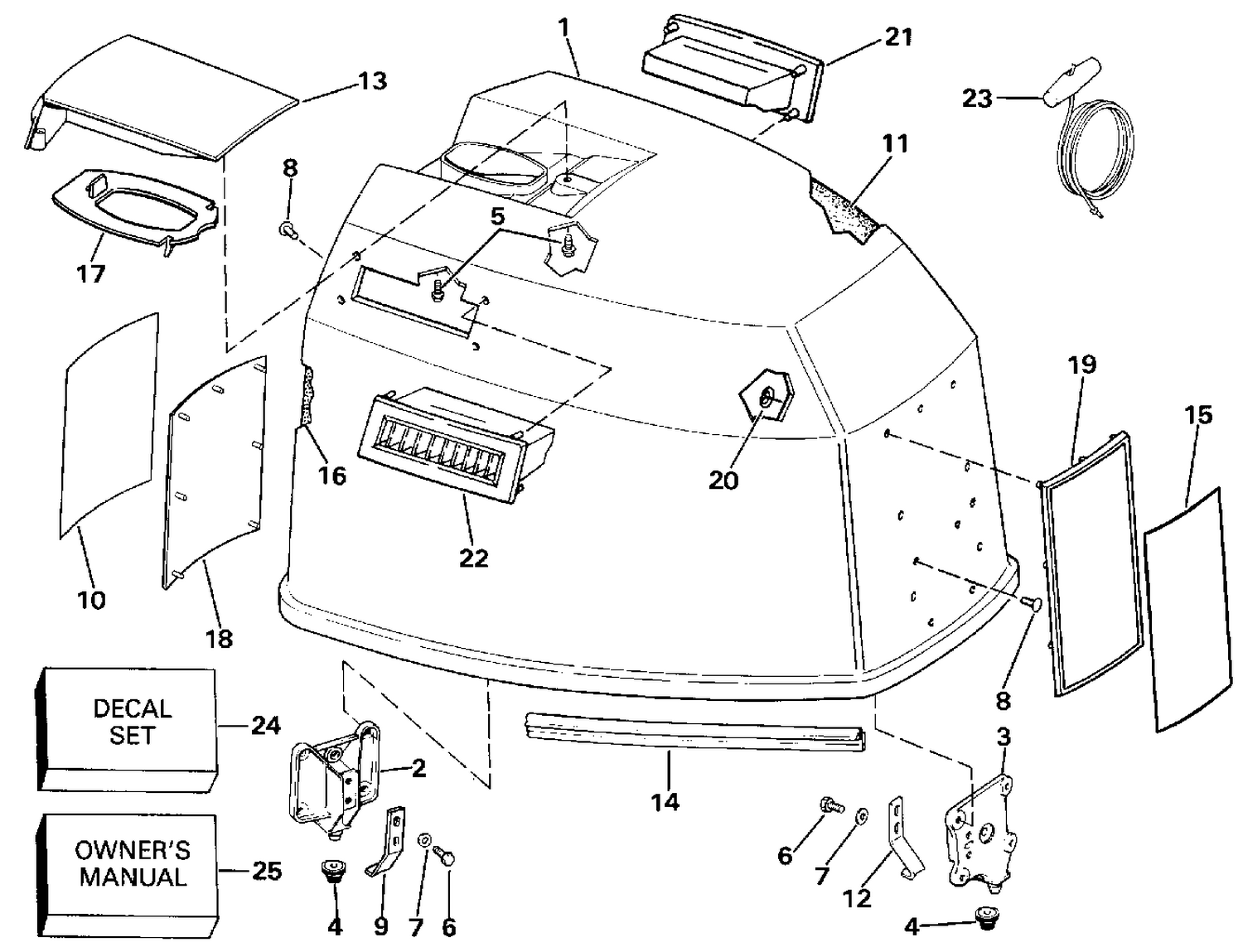 ENGINE COVER - JOHNSON-150/175 ONLY