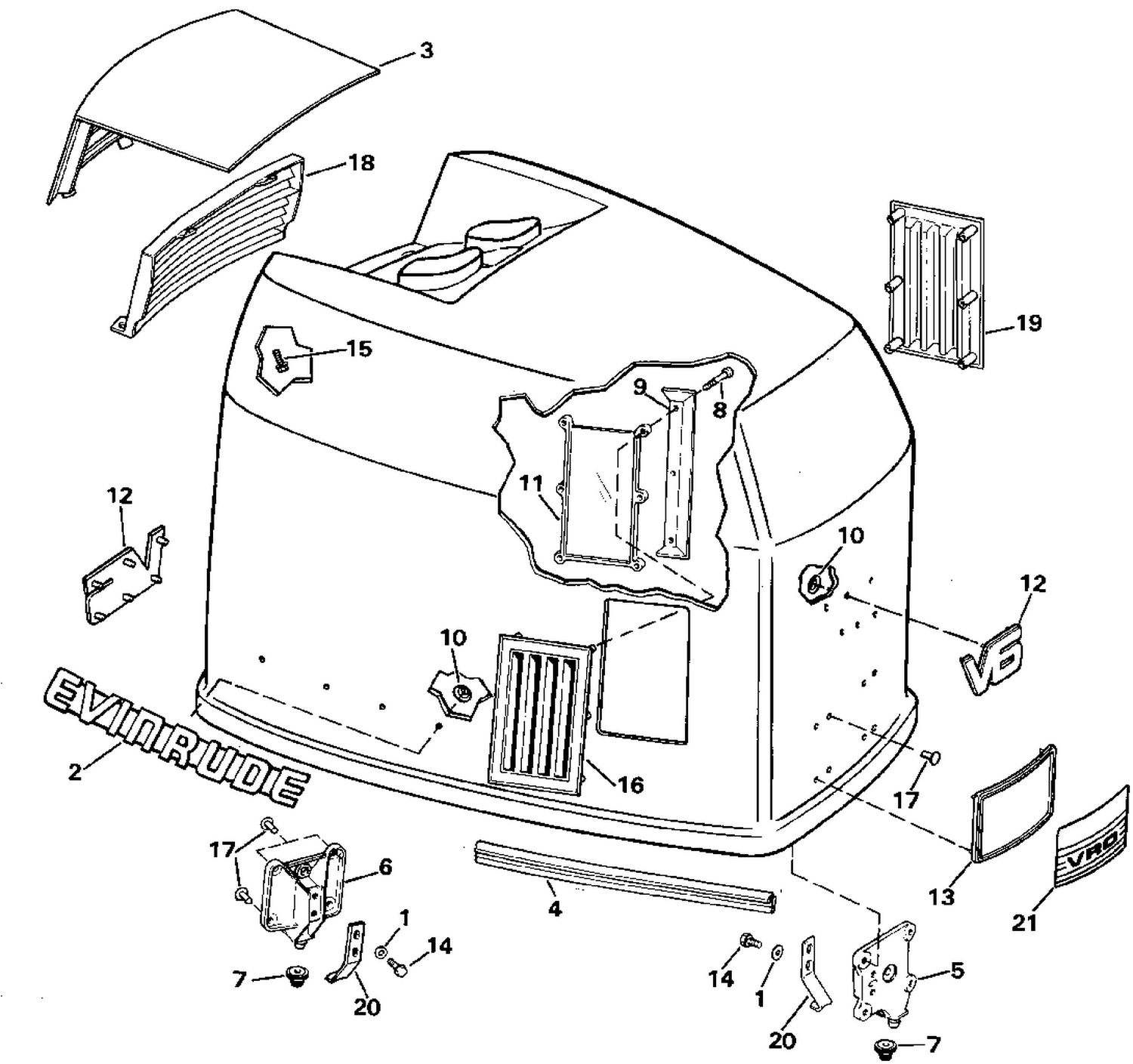 ENGINE COVER - EVINRUDE - 200STL