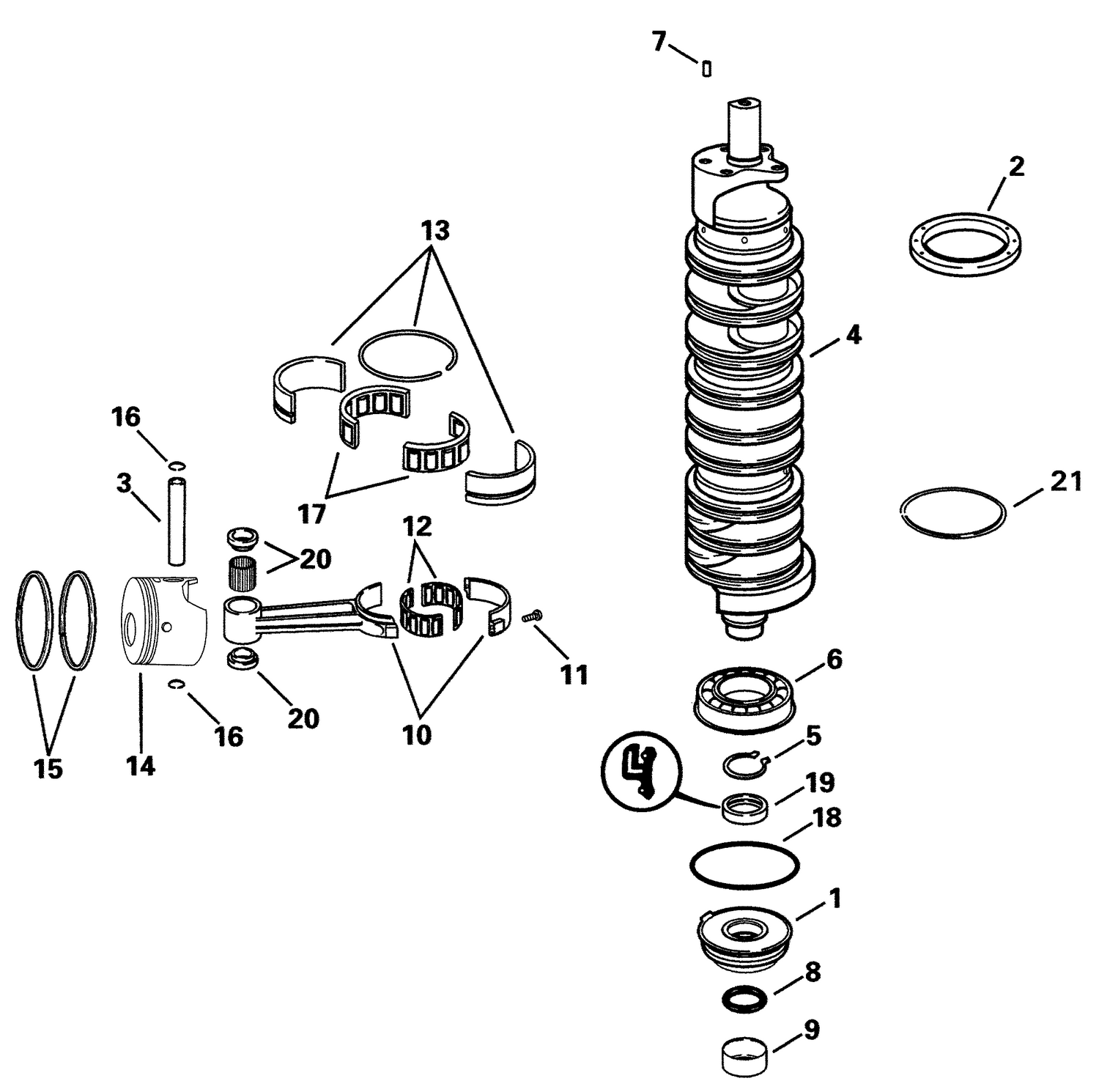 CRANKSHAFT & PISTONS