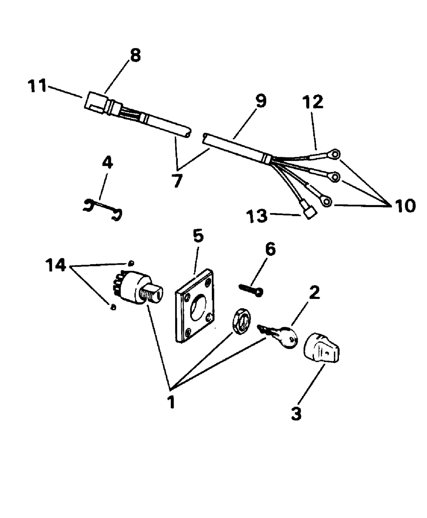 IGNITION SWITCH & CABLE - 9.9