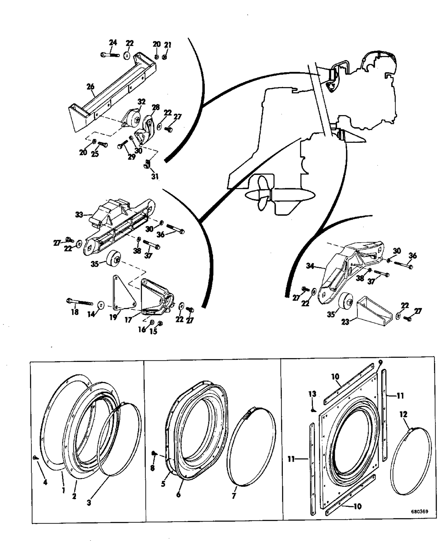 ENGINE MOUTN & TRANSOM SEAL GROUP