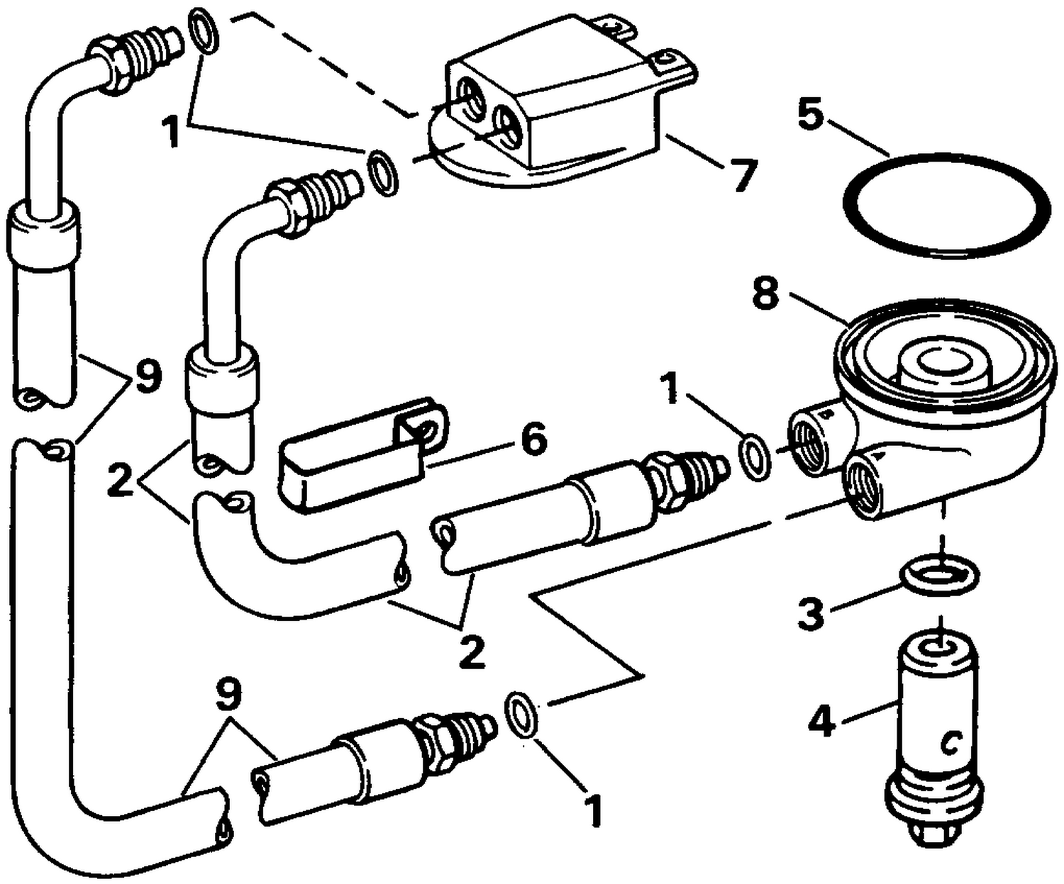 REMOTE OIL FILTER KIT 4.3 MODELS