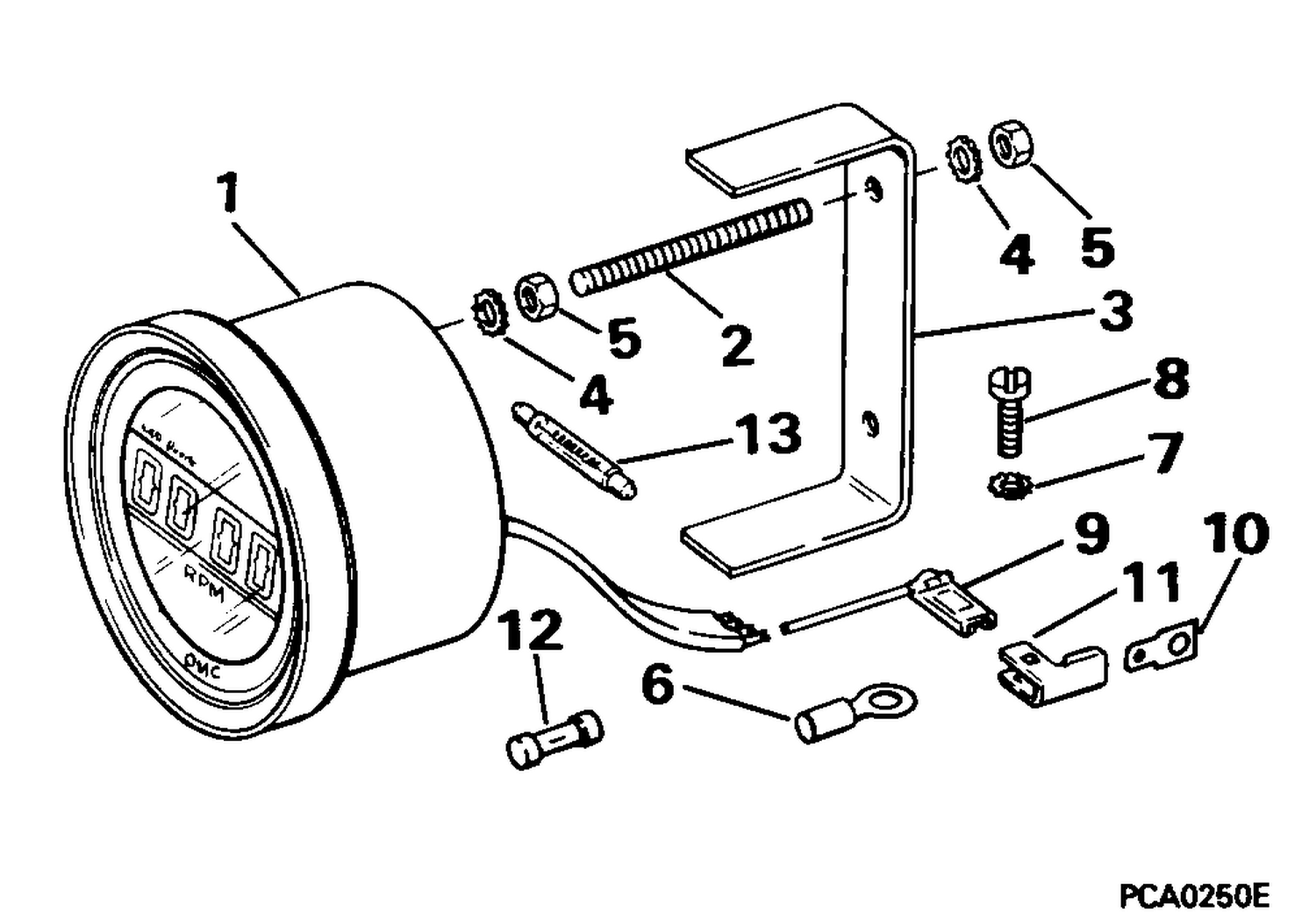 QUARTACH TACHOMETER - FLUSH MOUNT - DIGITAL - NON-PLUG IN