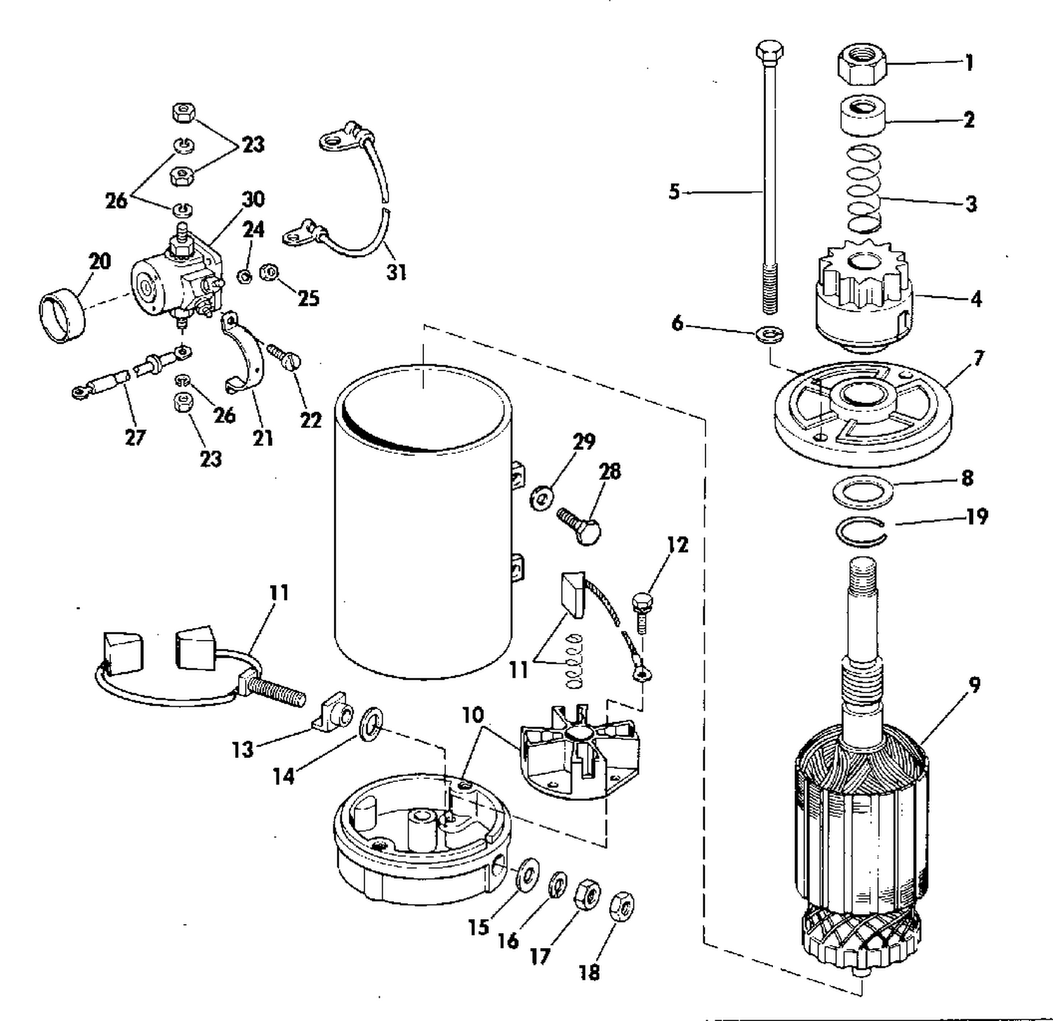 ELECTRIC STARTER & SOLENOID AMERICAN BOSCH 10629-23-M03