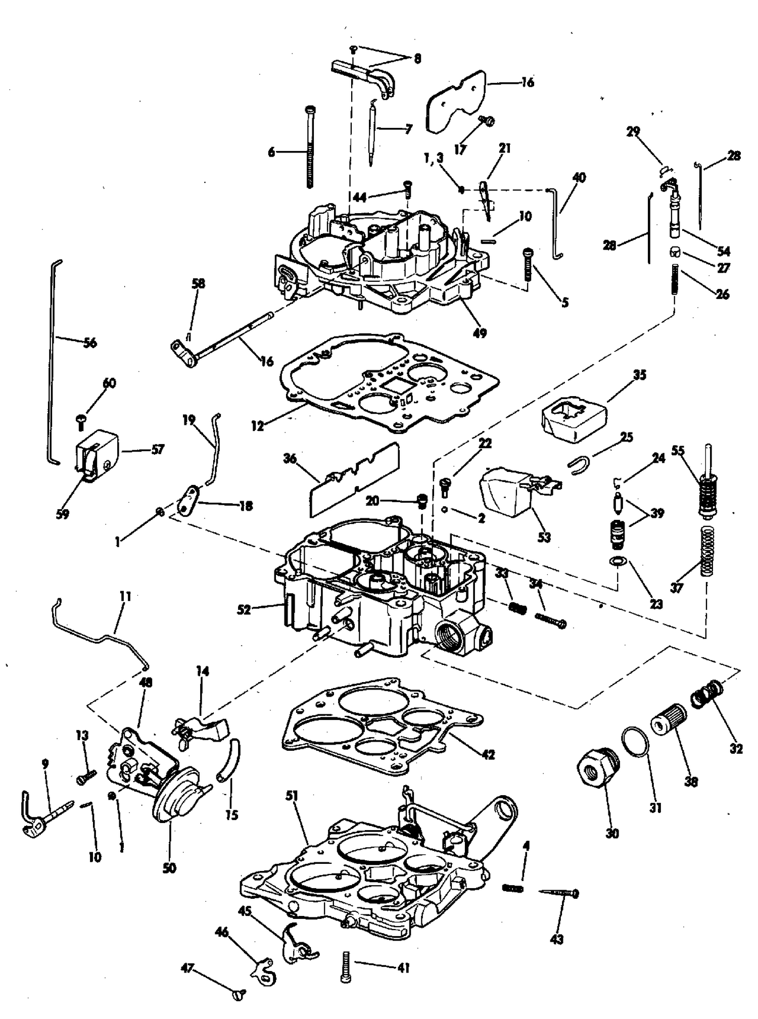 CARBURETOR GROUP 225 & 245 HP STERN DRIVE
