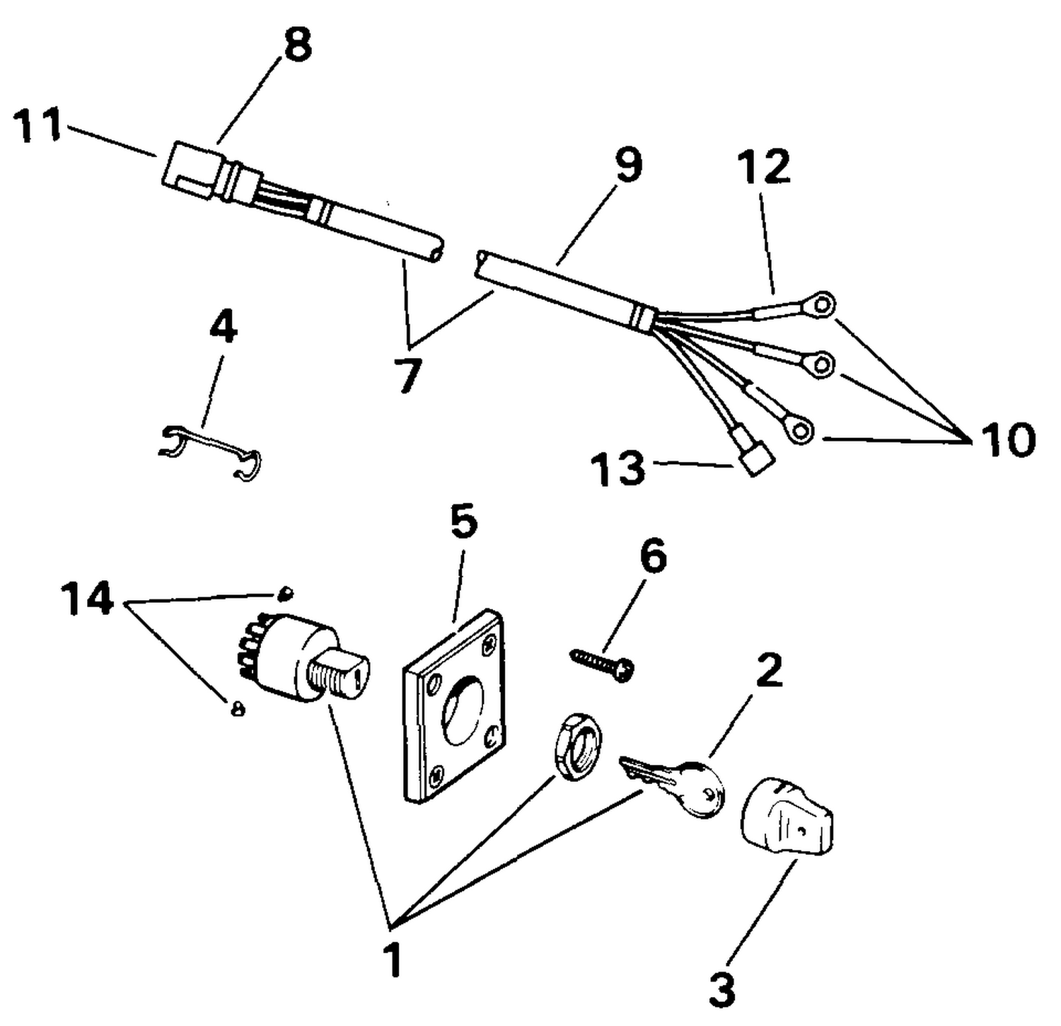 IGNITION SWITCH & CABLE - 85 MODELS
