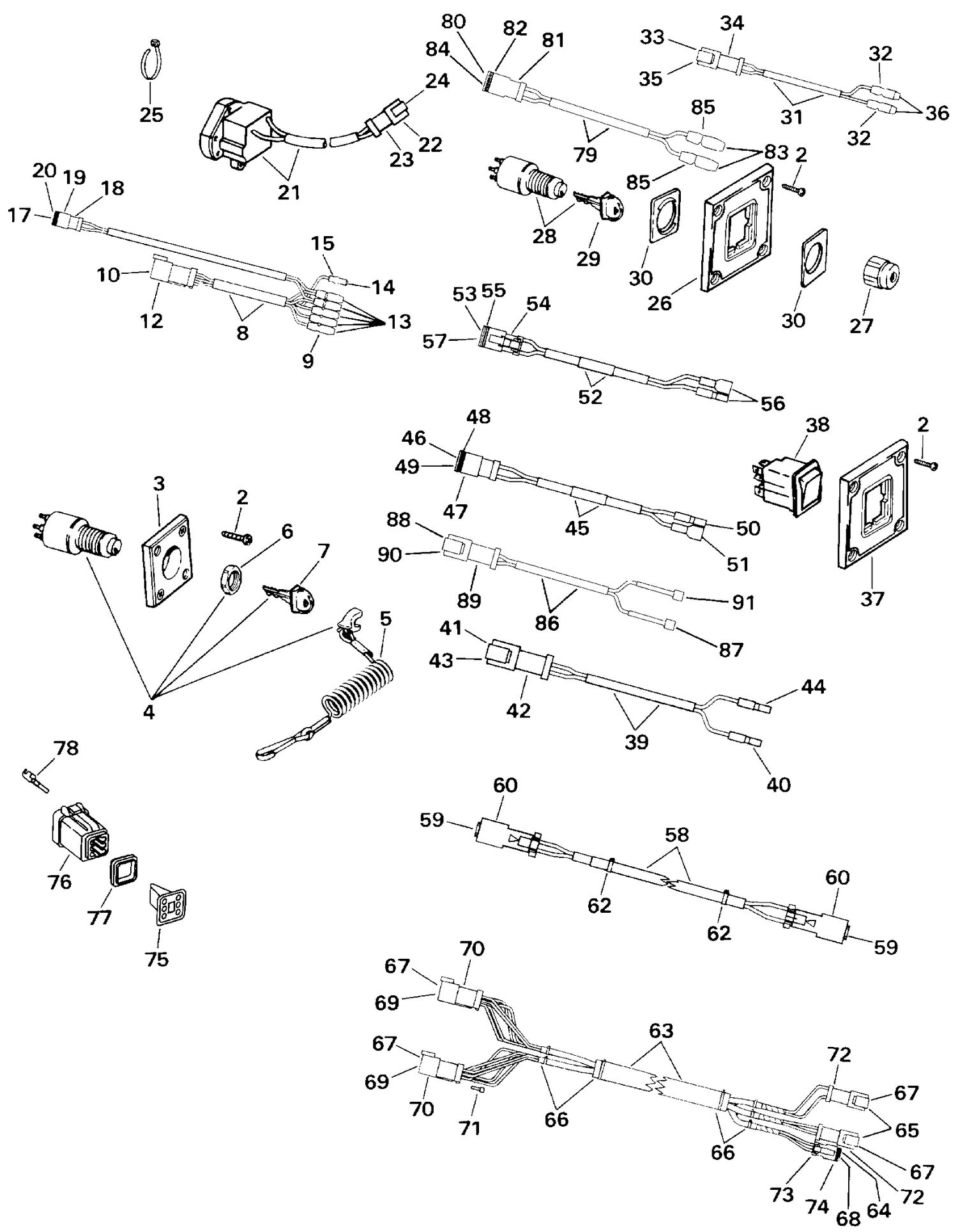 SWITCH & WIRING KIT - DUAL STATION SINGLE ENGINE