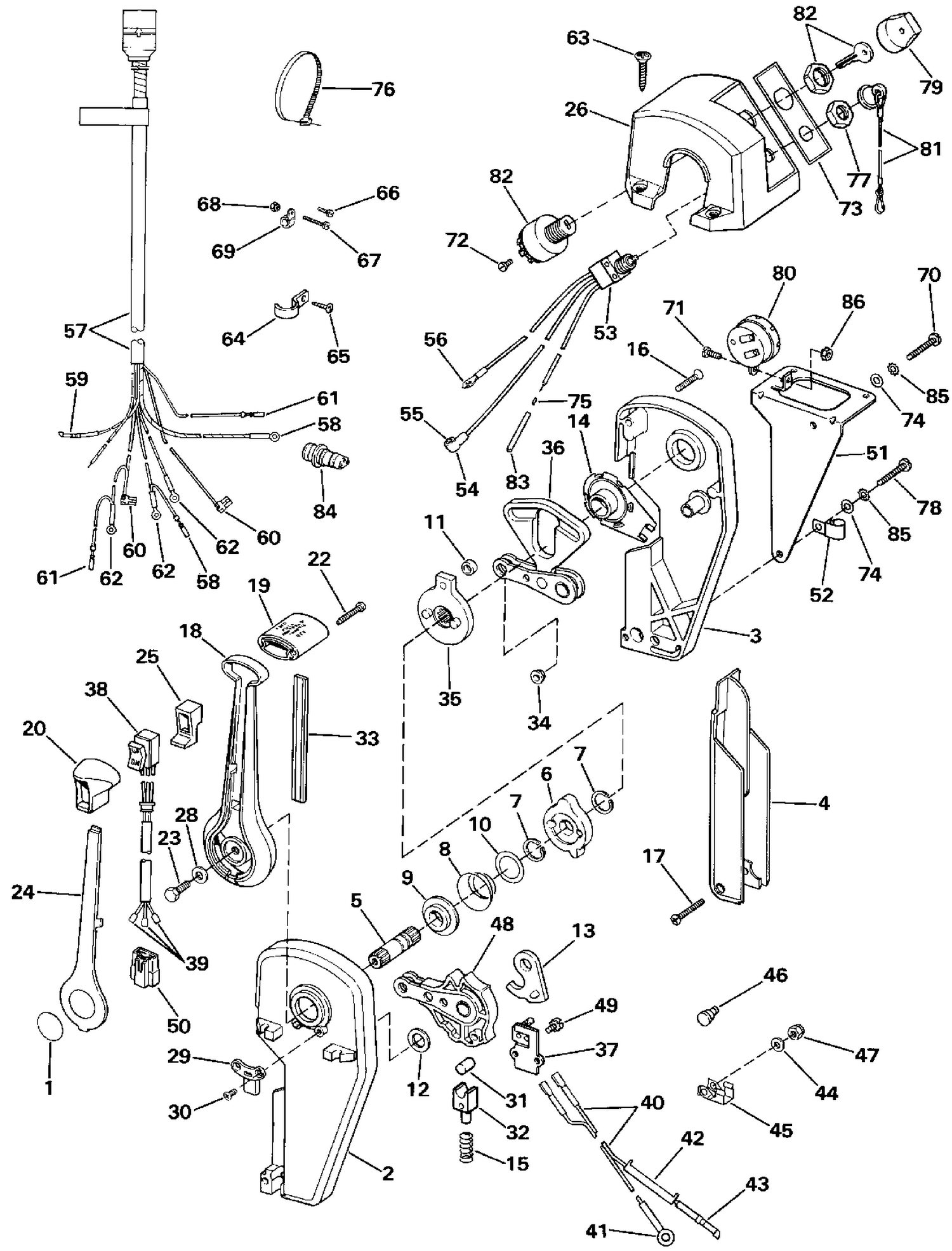 REMOTE CONTROL - BINNACLE - SINGLE LEVER - PREWIRED